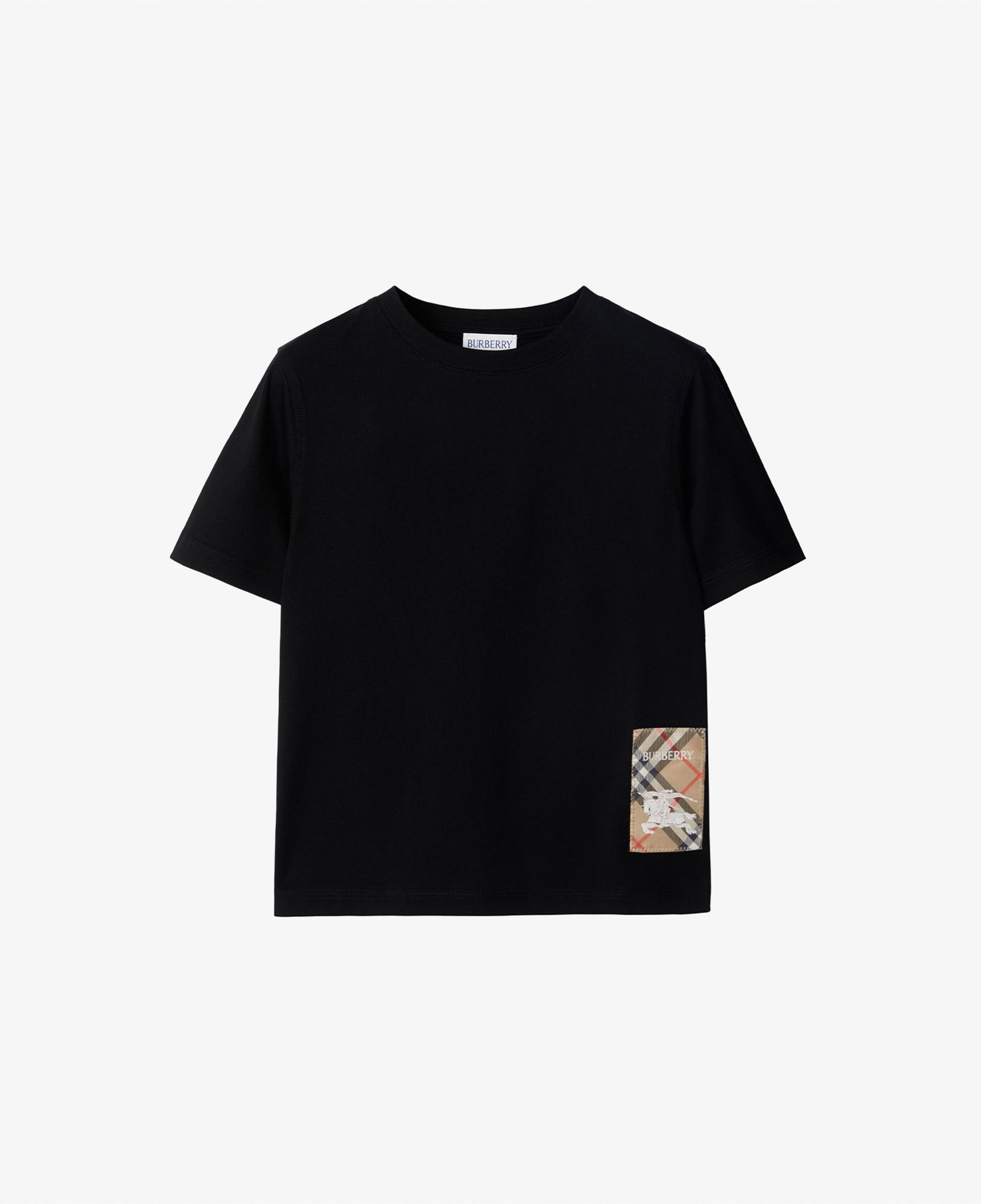 Burberry Cedar Label Cotton Çocuk Siyah T-Shirt