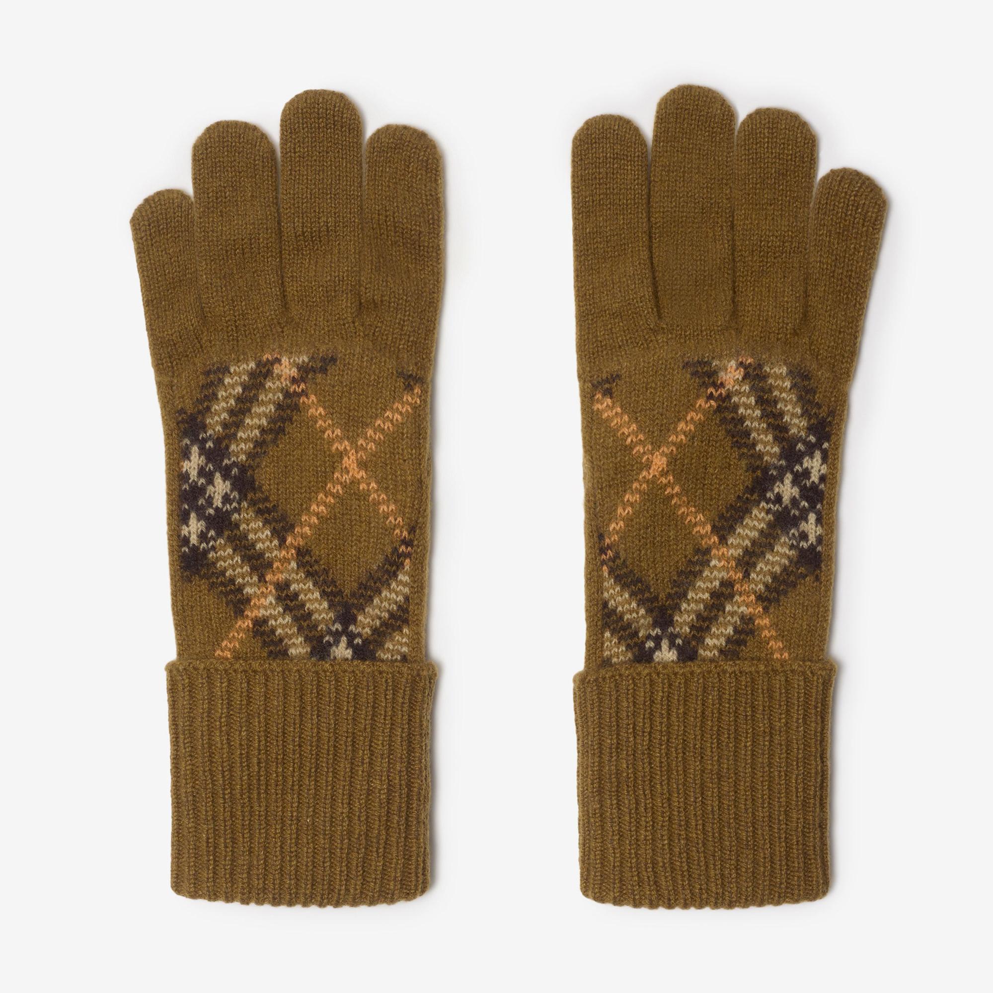 Burberry Haw Cashmere Blend Erkek Haki Eldiven