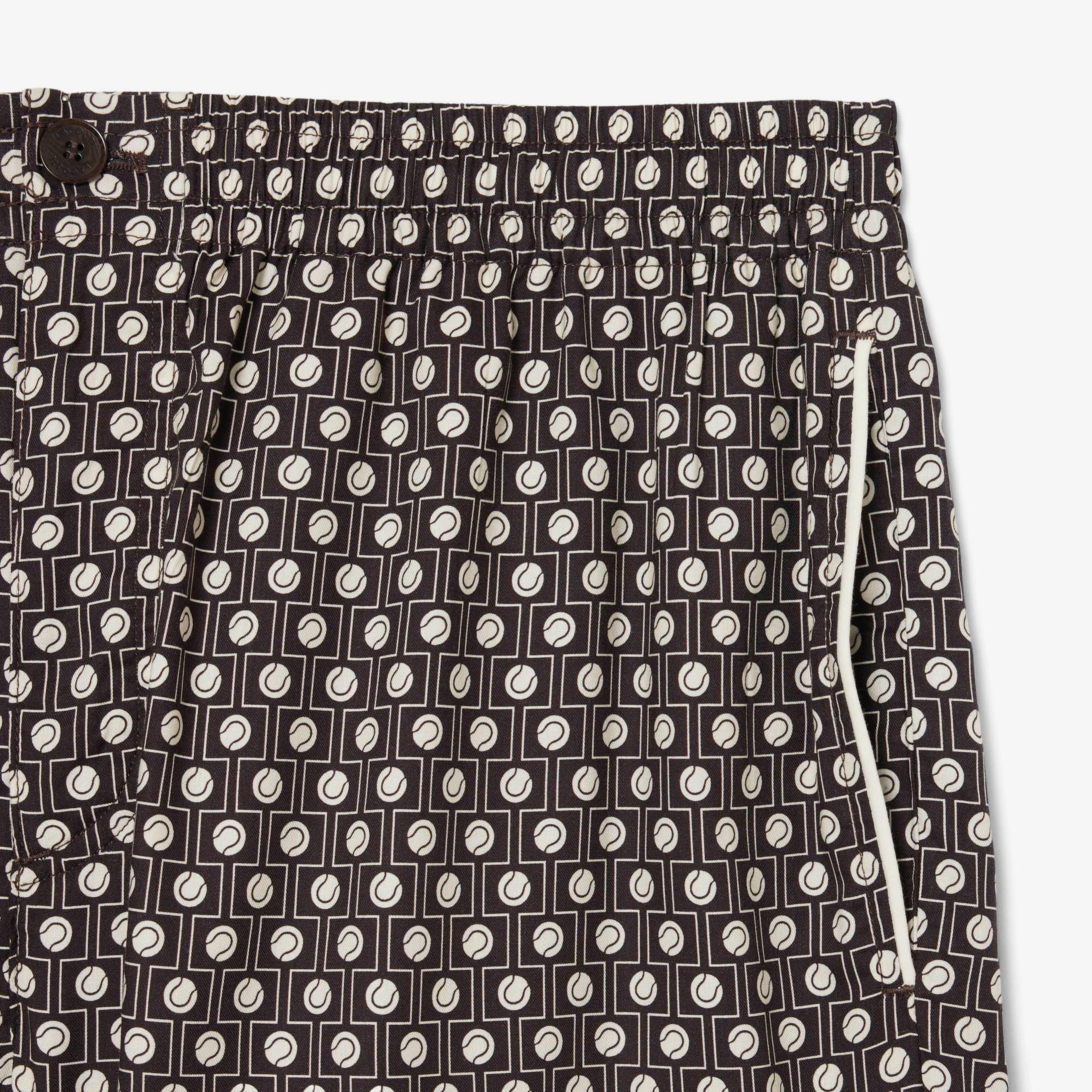 Lacoste Erkek Relaxed Fit Desenli Kahverengi Şort