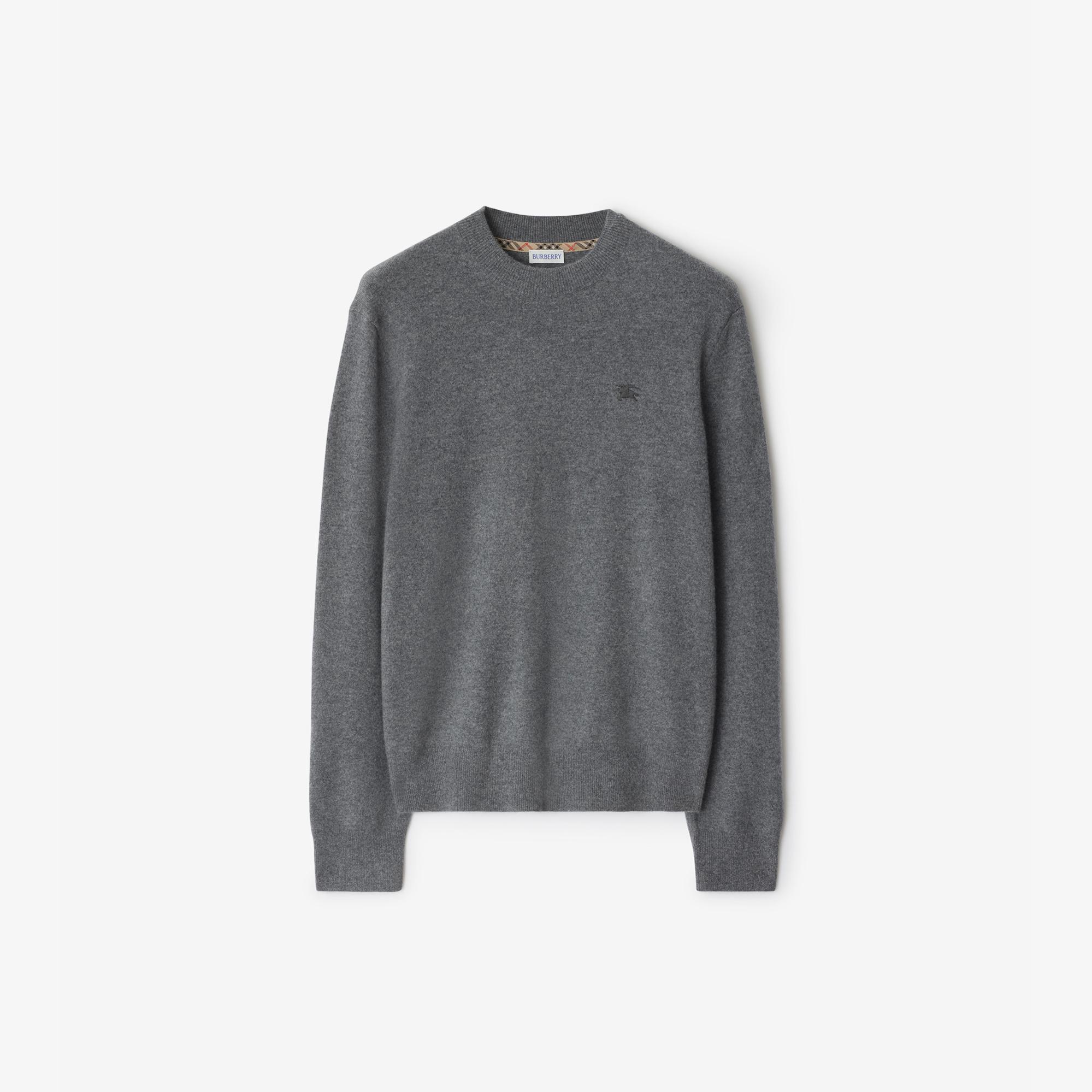 Burberry Cashmere Blend Erkek Gri Triko