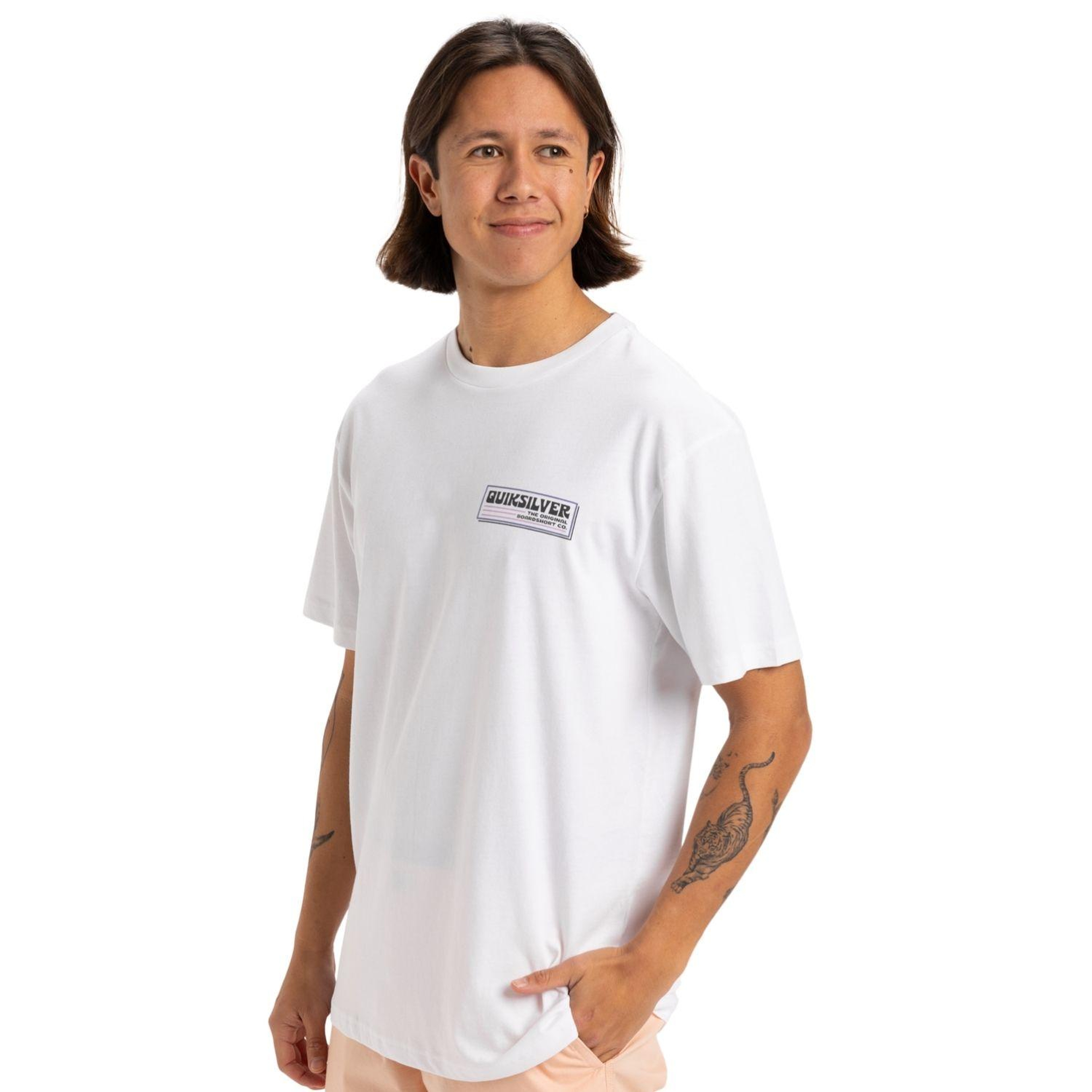 Quiksilver Palm Square Erkek Beyaz Tişört