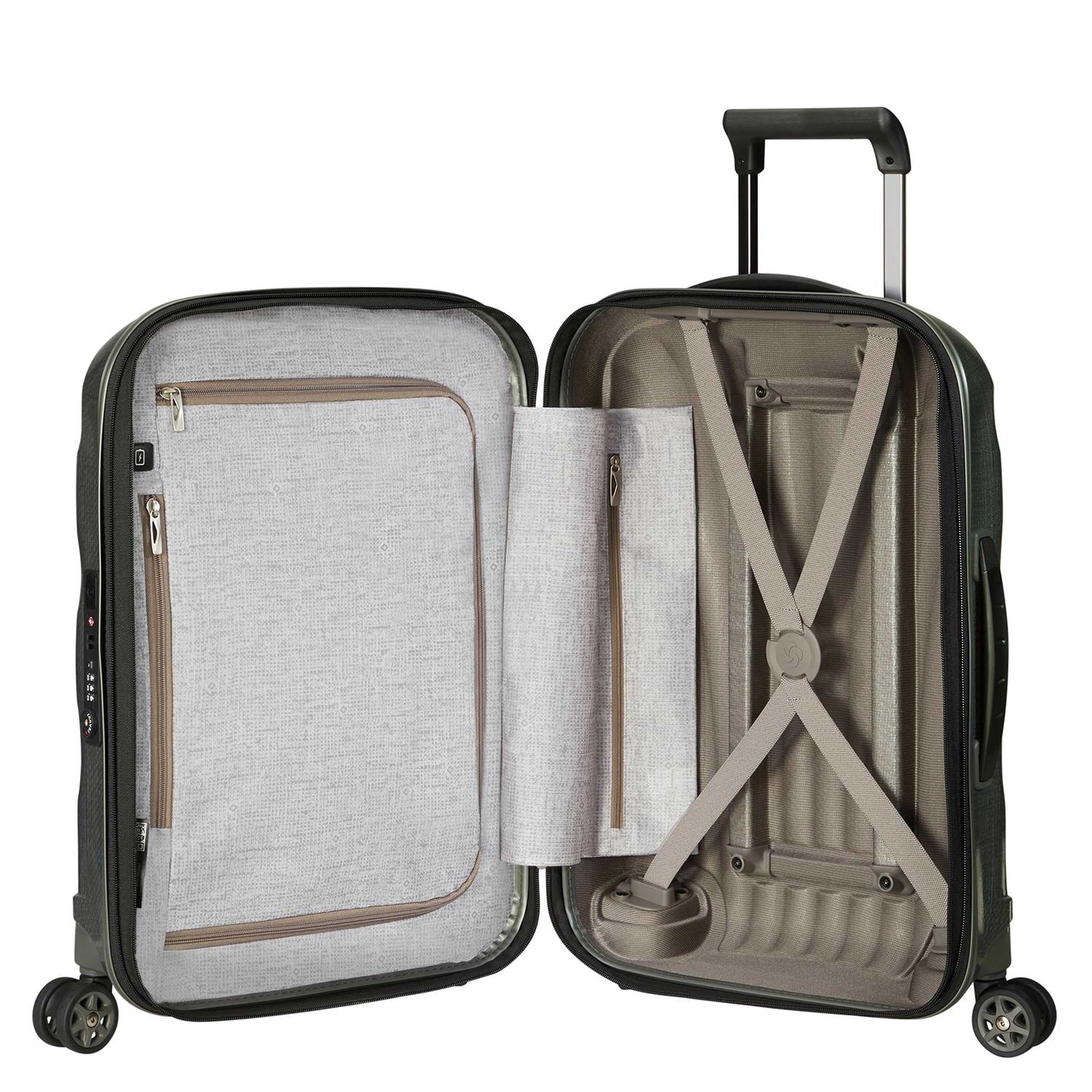 Samsonite Yeşil C-Lite - Spinner 4 Tekerlekli Körüklü Kabin Boy Valiz 55cm