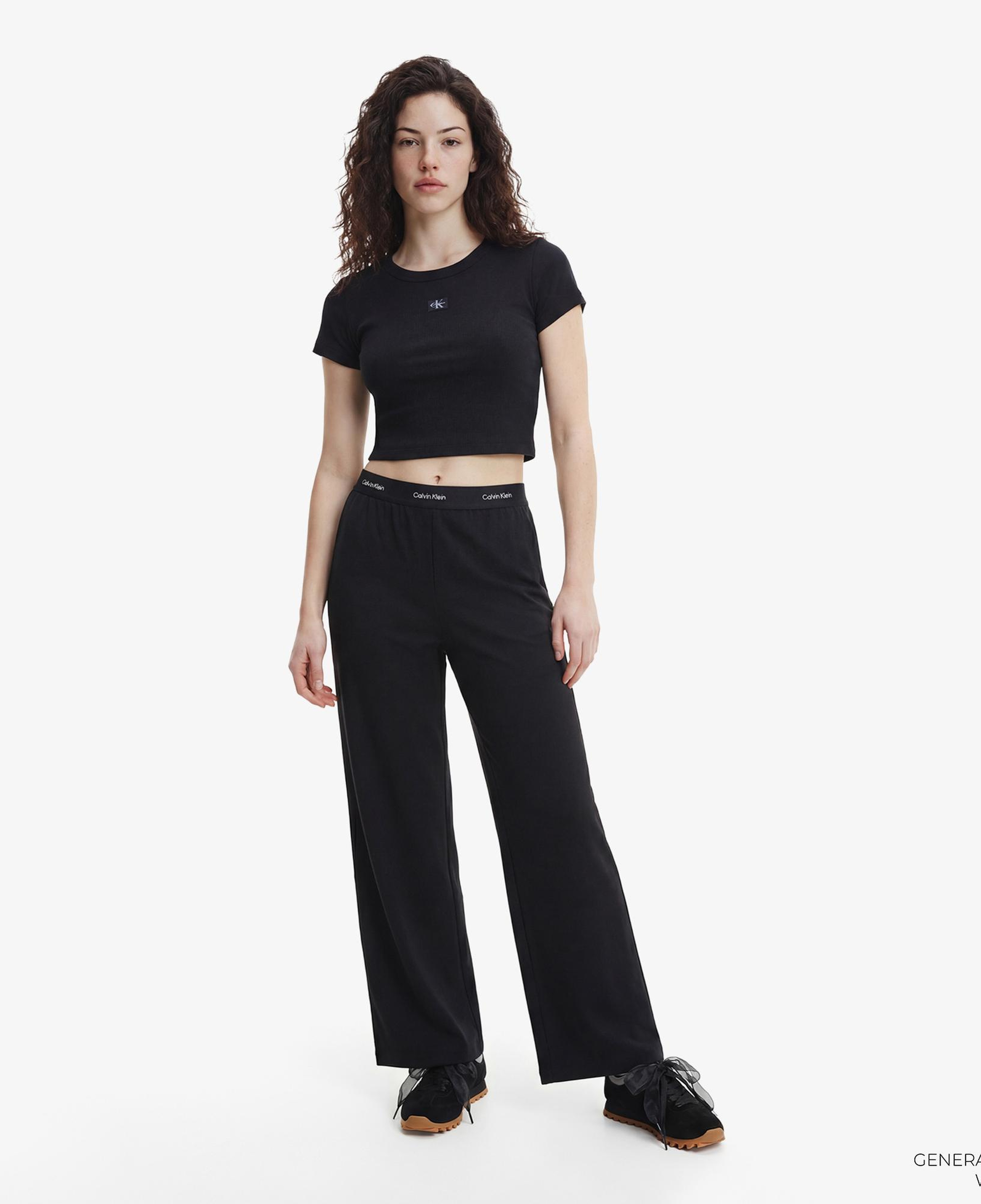 Calvin Klein Ponte Logo Kadın Siyah Pantolon