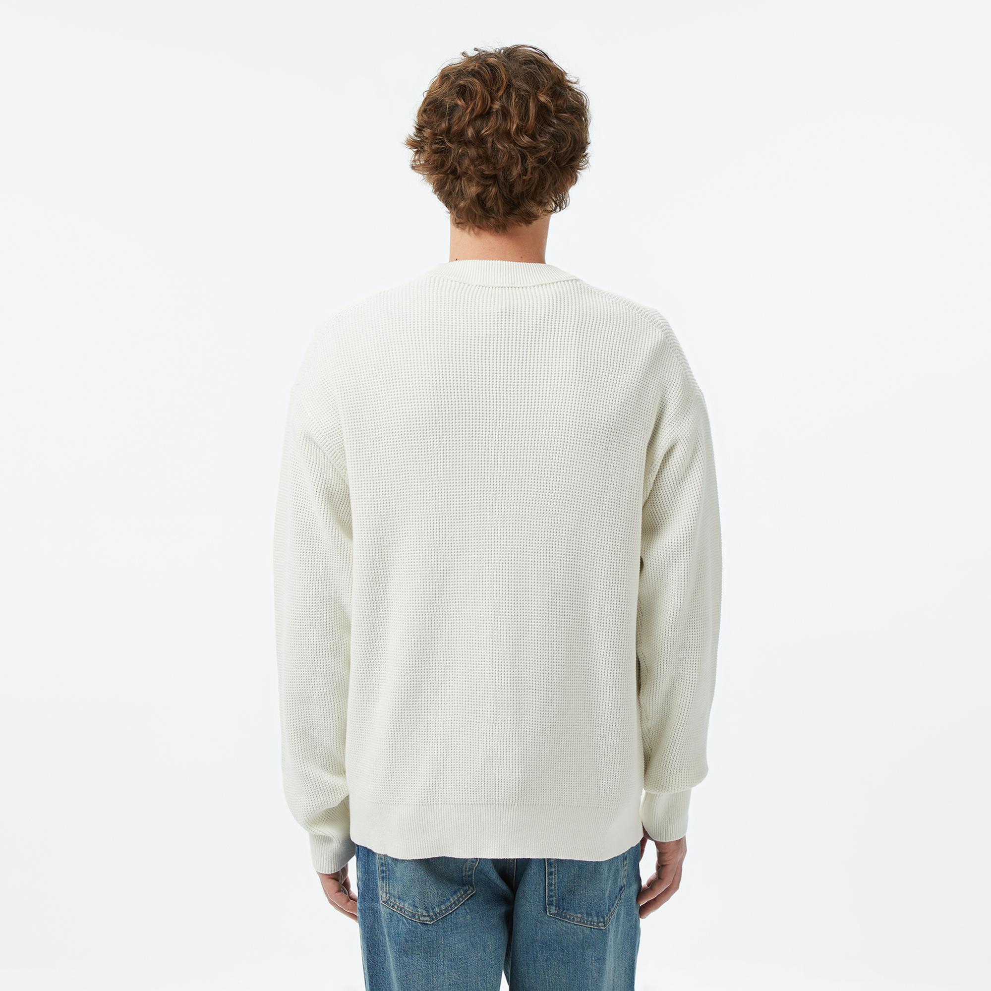 Calvin Klein Cotton Waffle Erkek Beyaz Triko