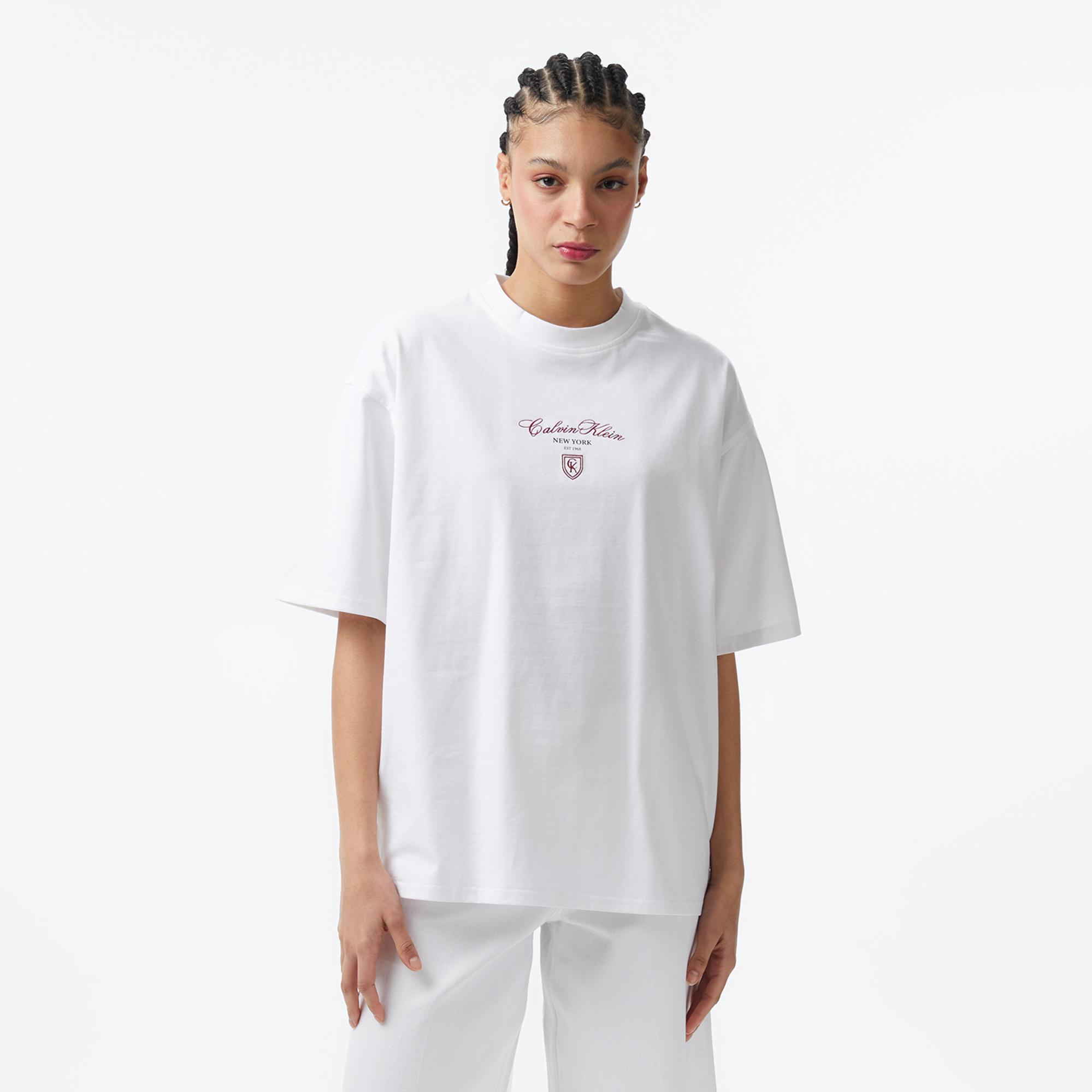 Calvin Klein Oversize Kadın Beyaz T-Shirt