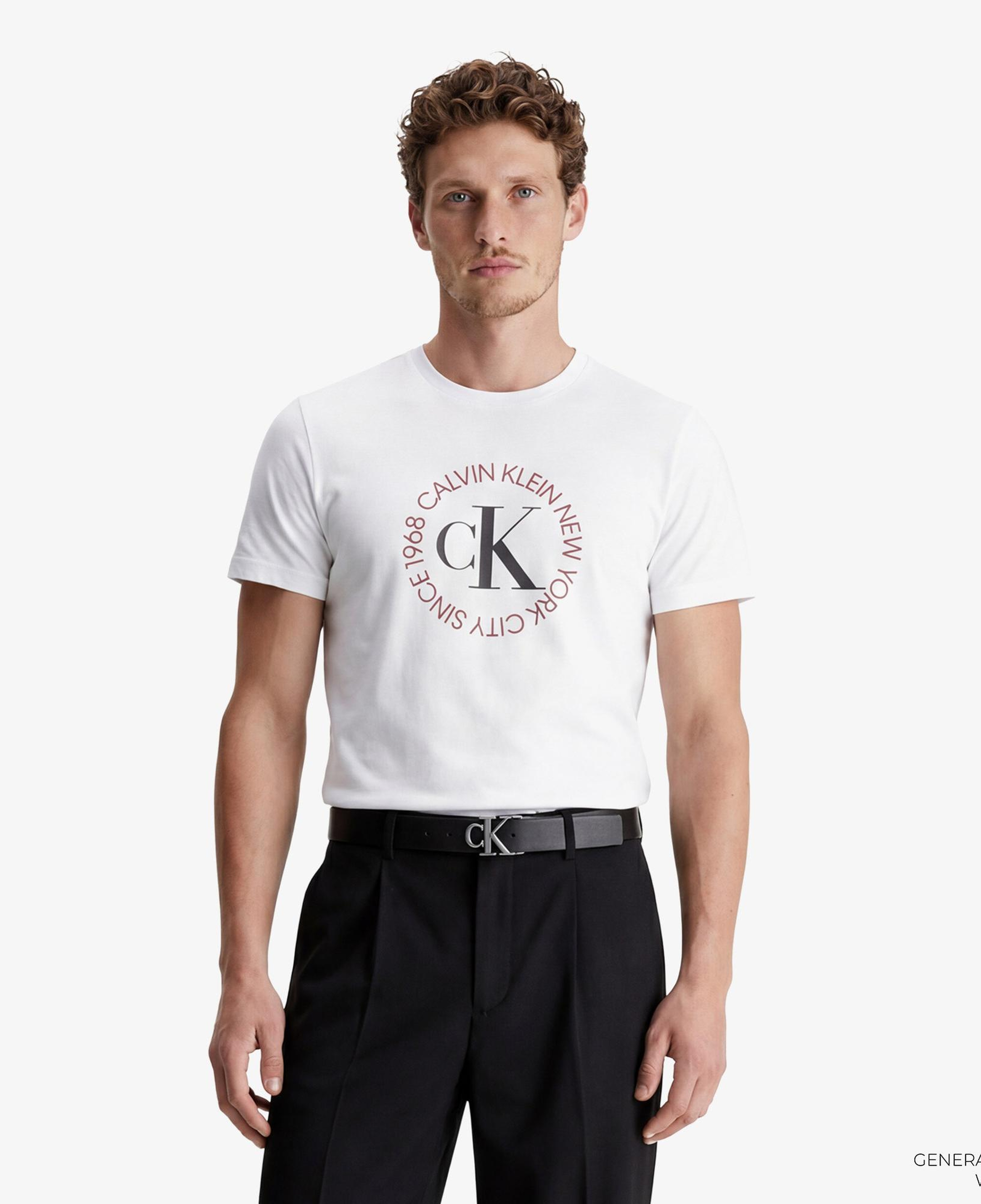 Calvin Klein 30S Word Circle Graphic Erkek Beyaz T-Shirt