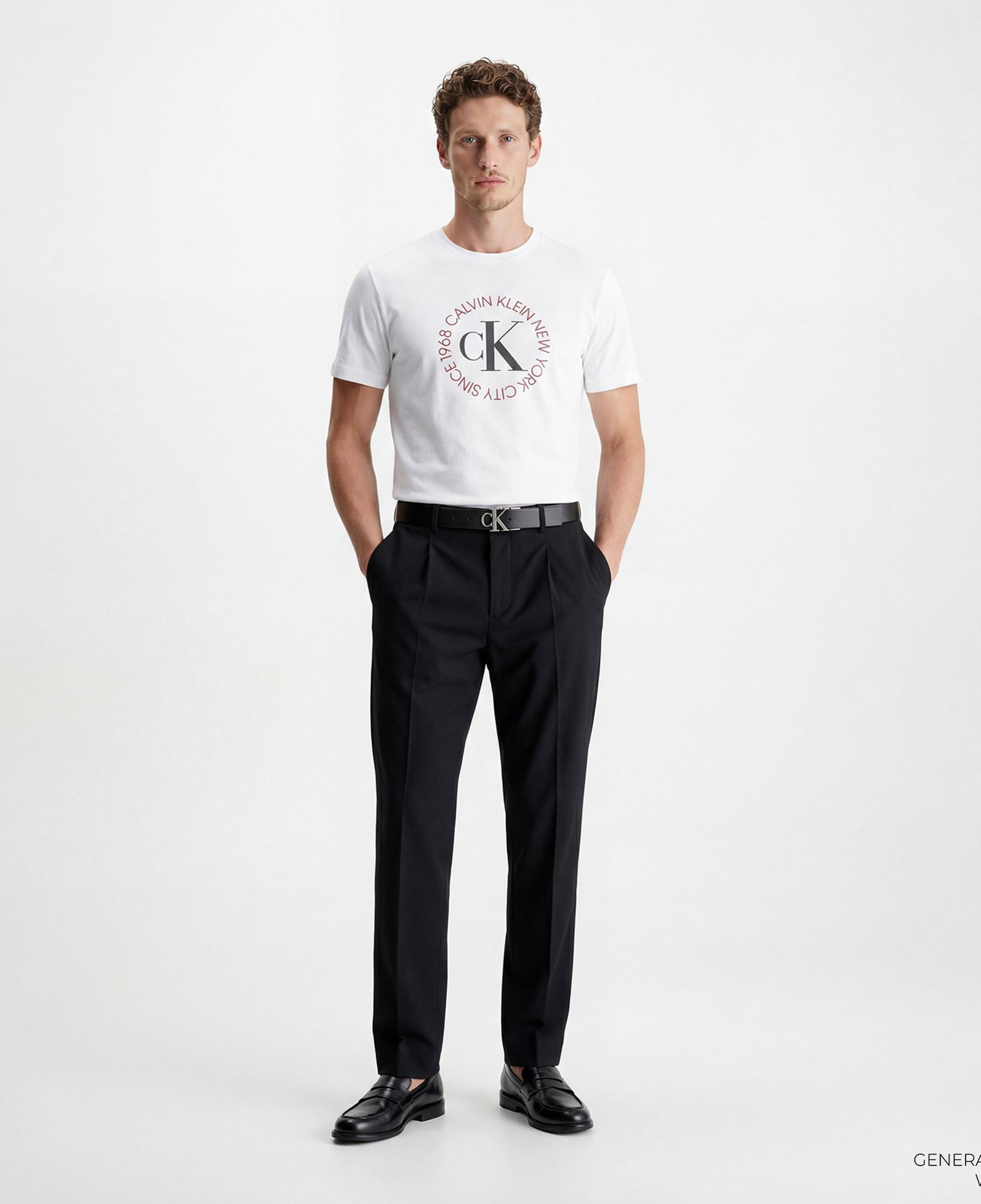 Calvin Klein 30S Word Circle Graphic Erkek Beyaz T-Shirt