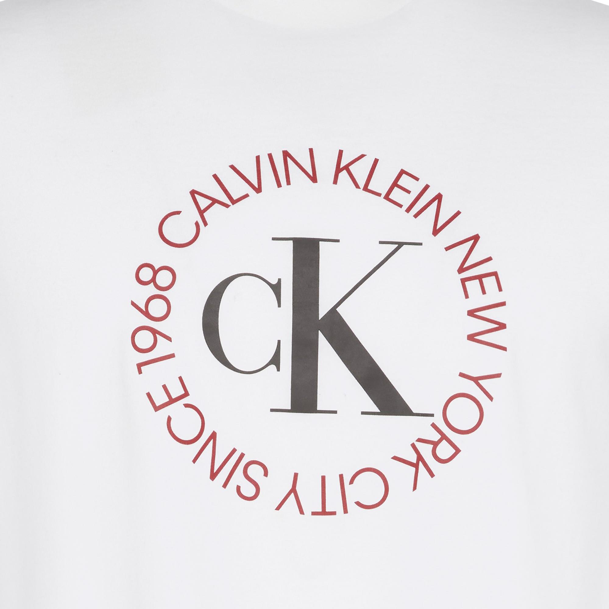 Calvin Klein 30S Word Circle Graphic Erkek Beyaz T-Shirt