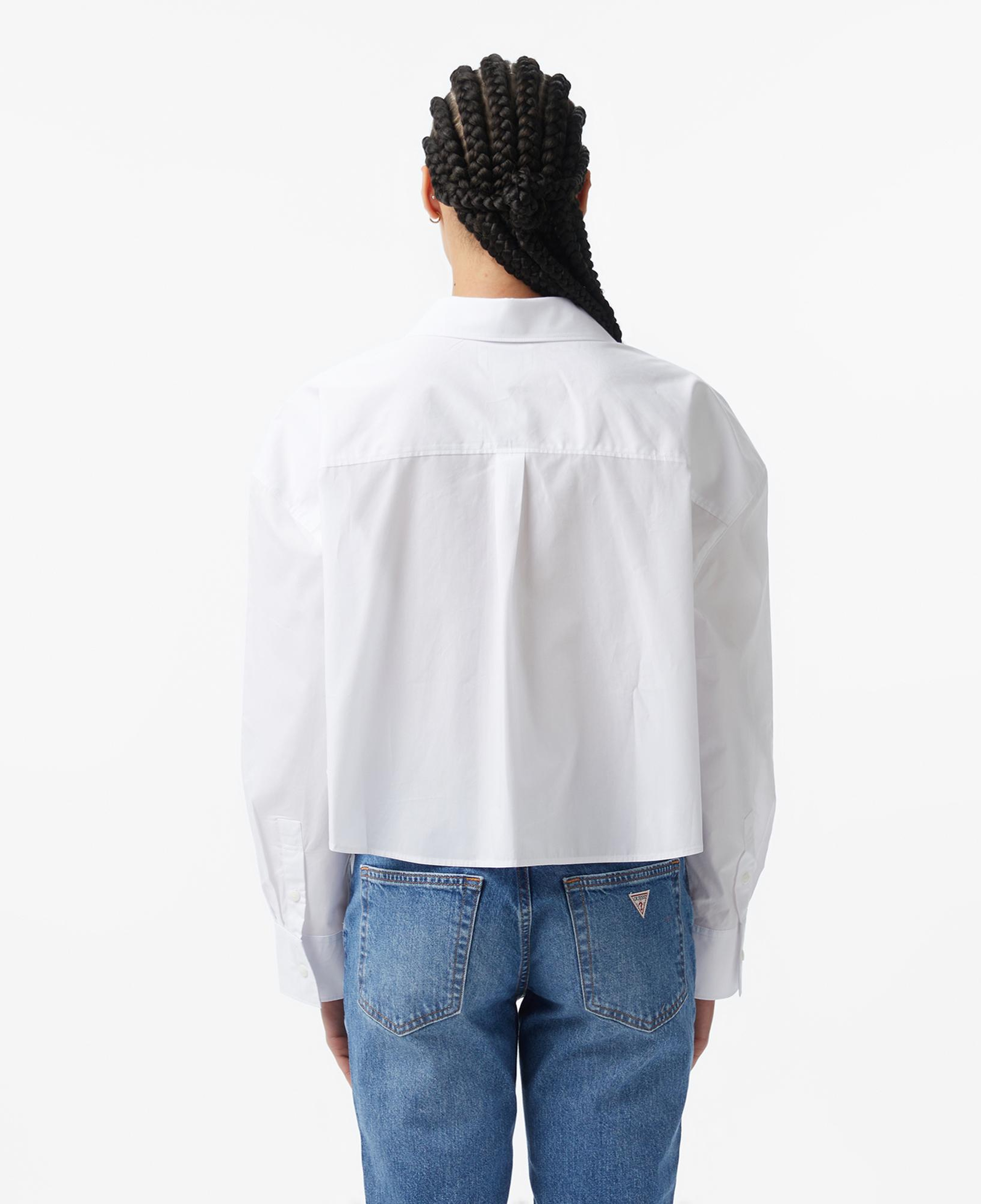Calvin Klein Cotton Poplin Cropped Wove Kadın Beyaz Gömlek