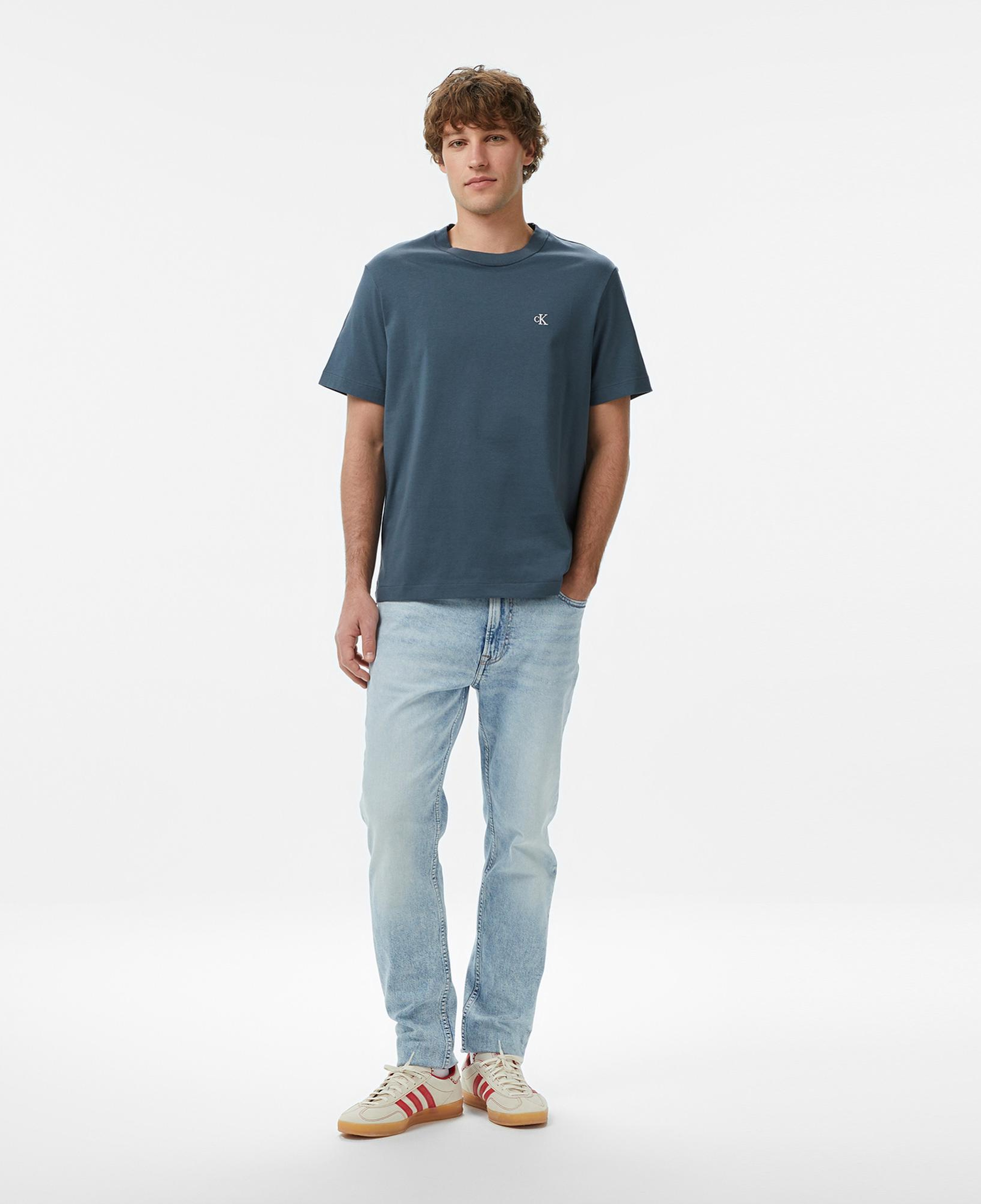 Calvin Klein Easy Monogram Erkek Mavi T-Shirt