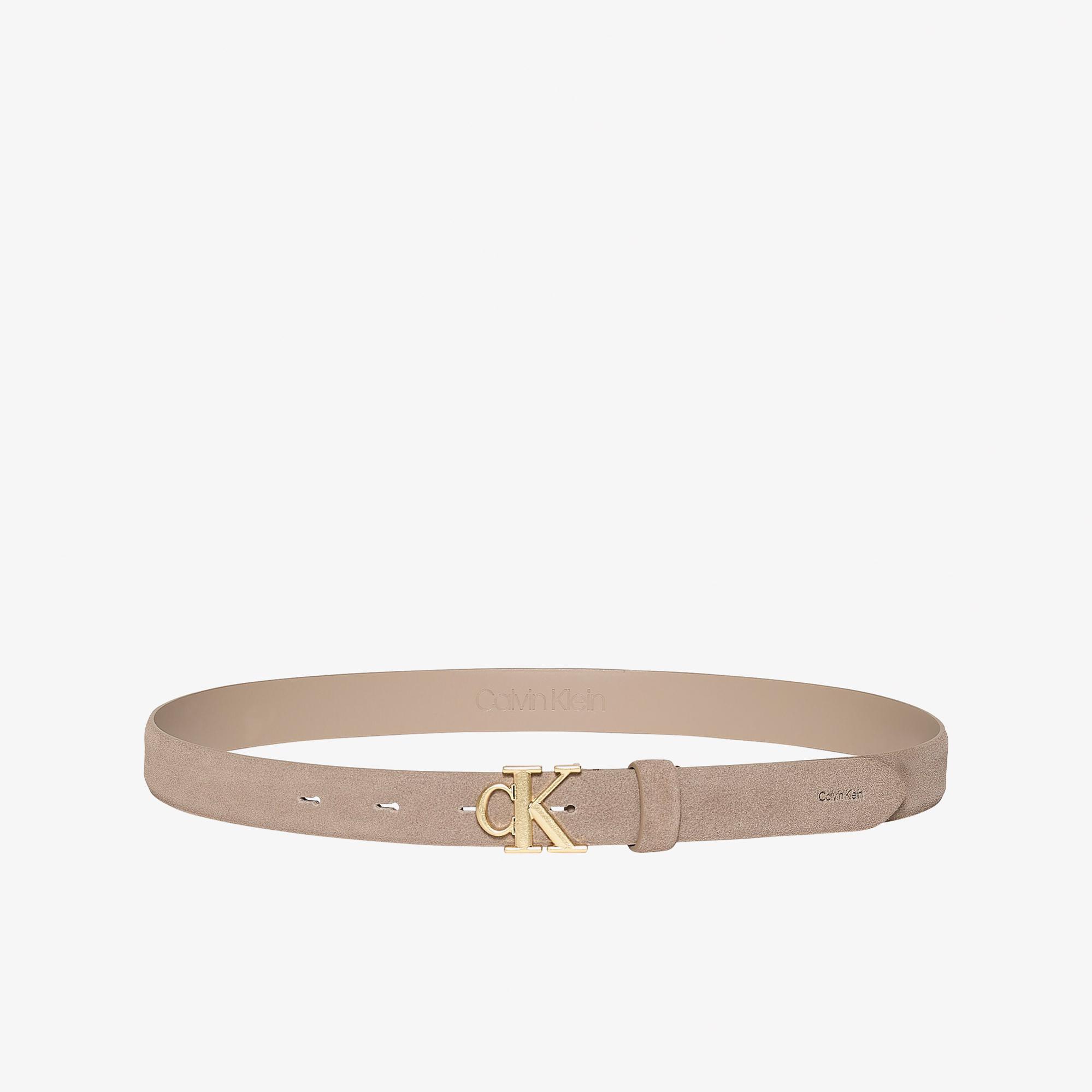 Calvin Klein Buckle 25mm Fixed Belt Suede Kadın Kahverengi Kemer