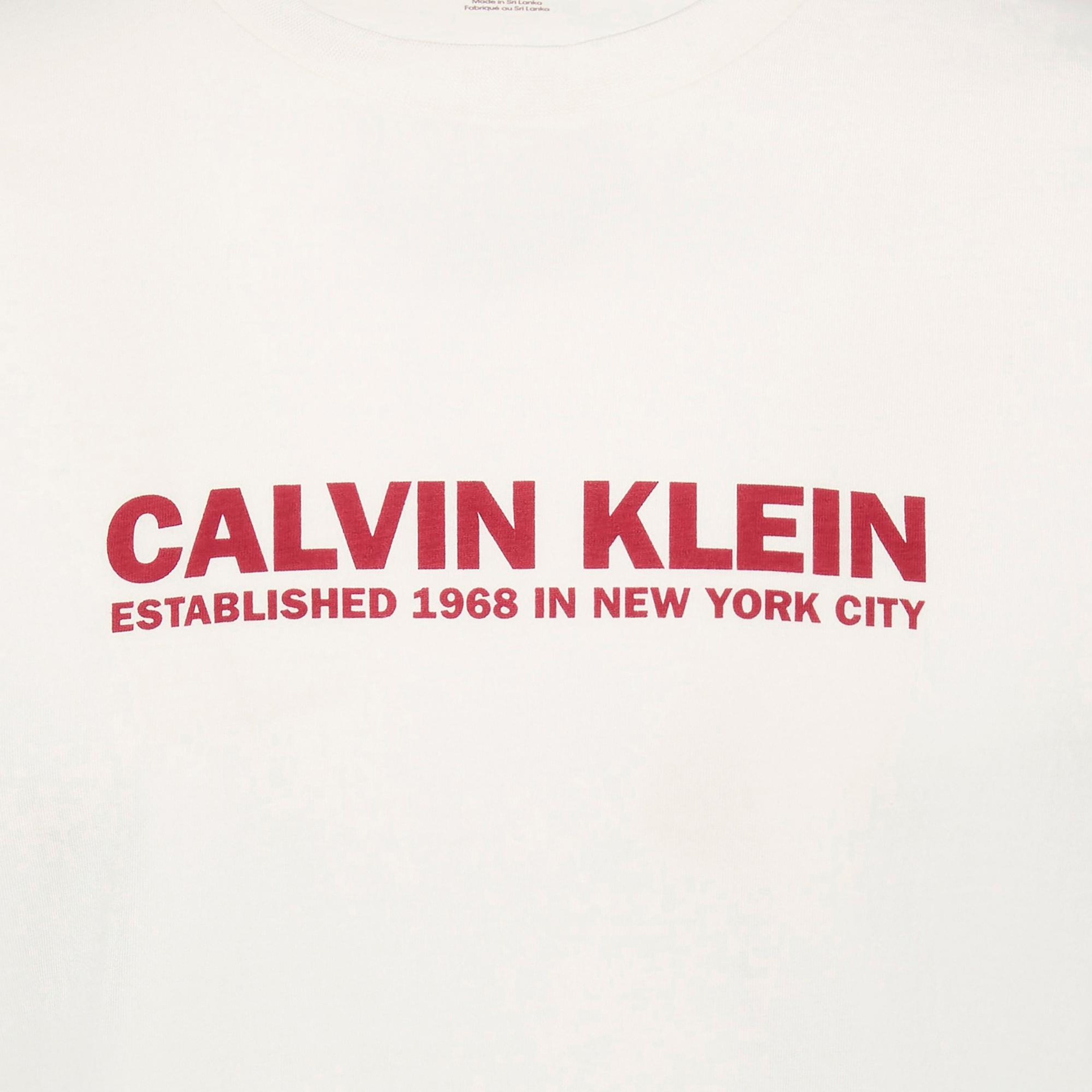 Calvin Klein 30S Grap Erkek Beyaz T-Shirt