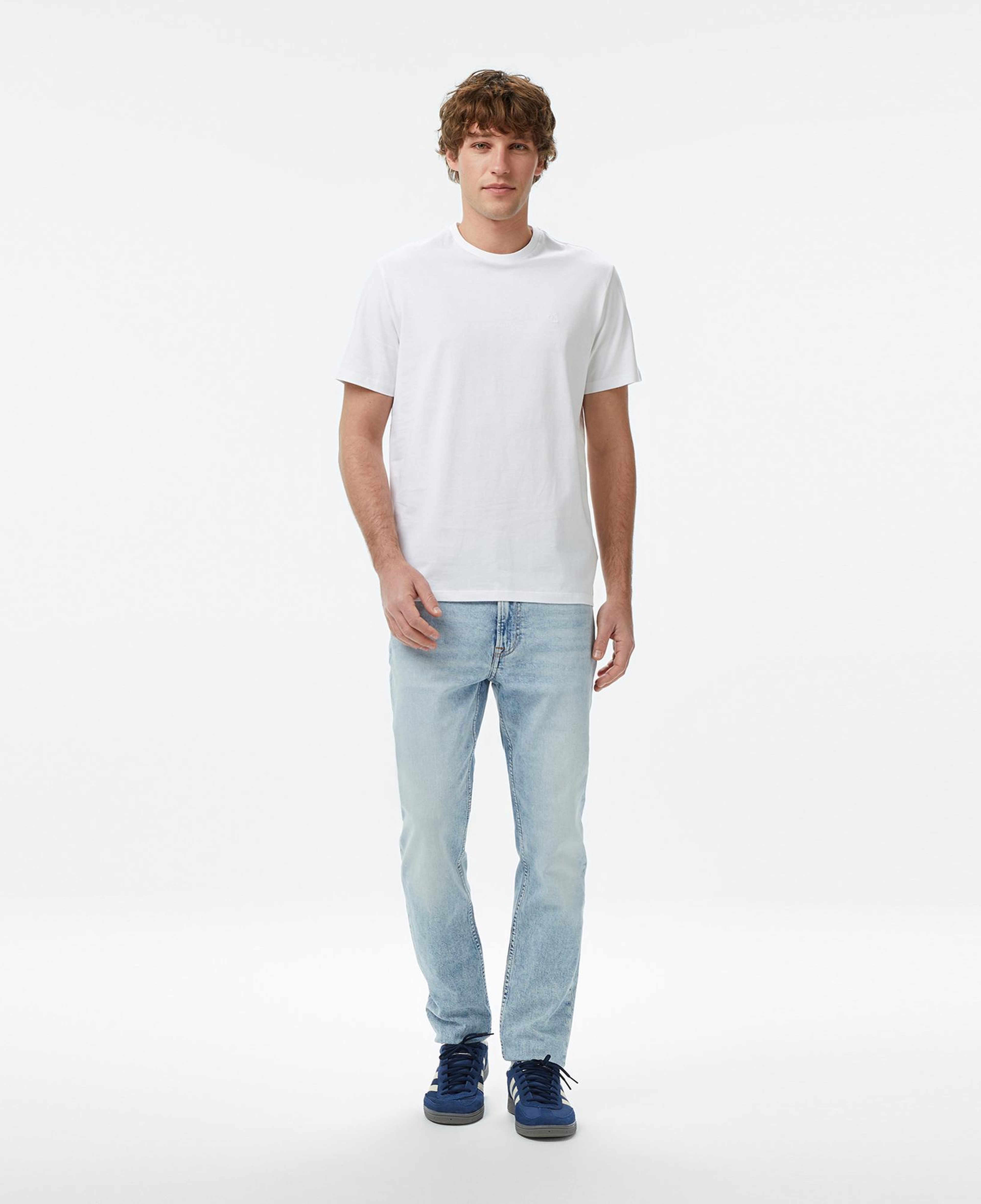 Calvin Klein Slim Taper Marbled Beacon Erkek Mavi Jean