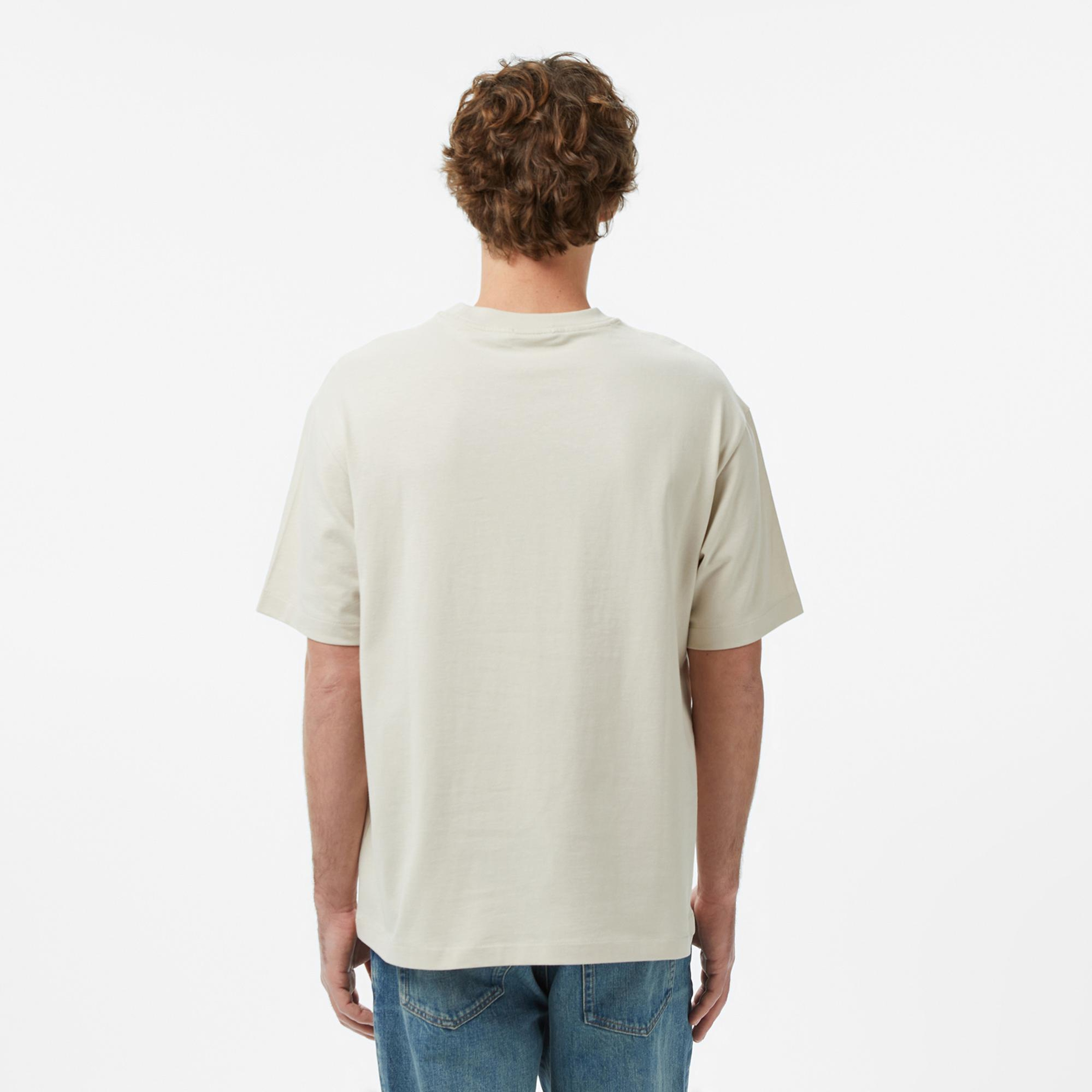 Calvin Klein Relaxed Standard Logo Crewnk Erkek Bej T-Shirt