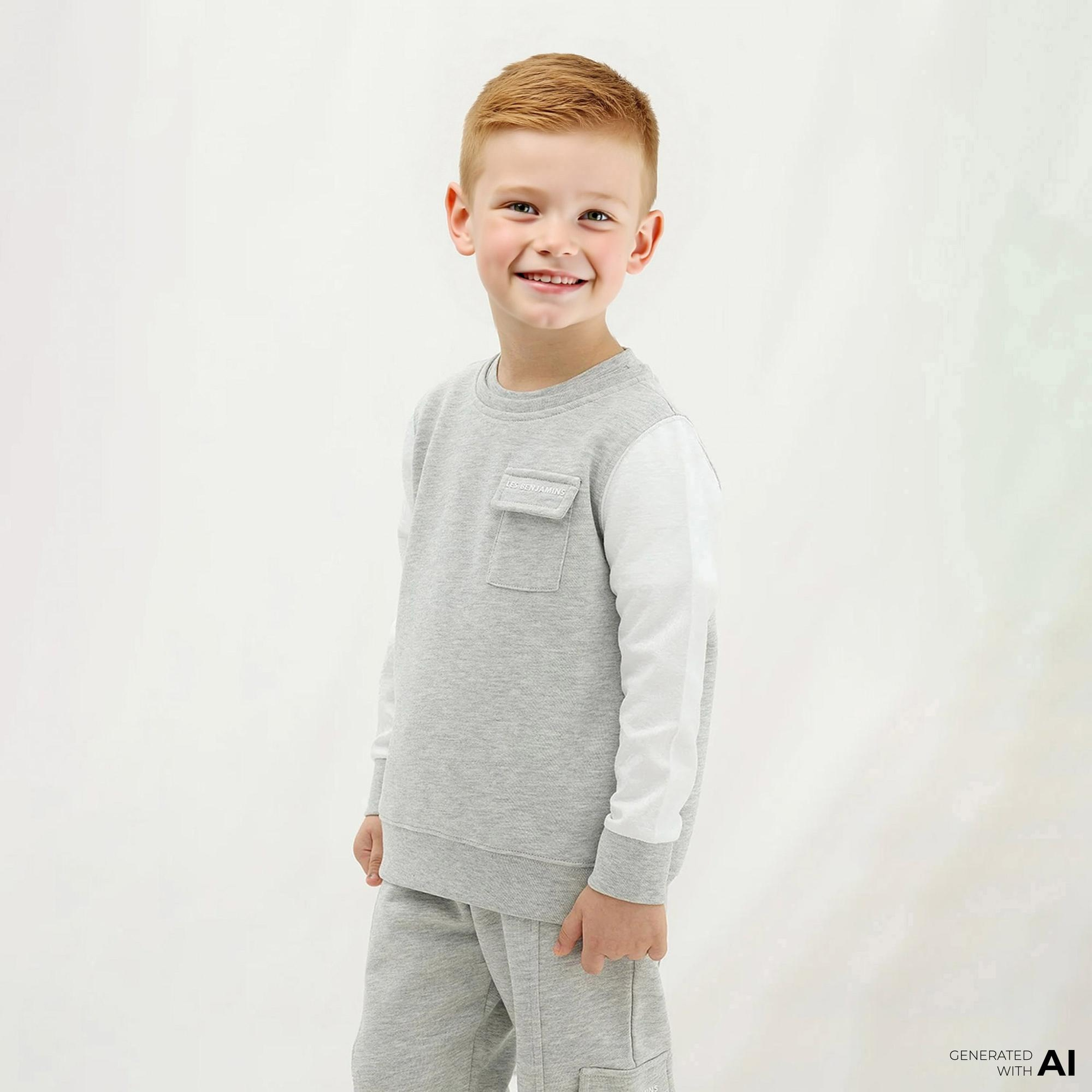 Les Benjamins 403 Çocuk Gri Sweatshirt