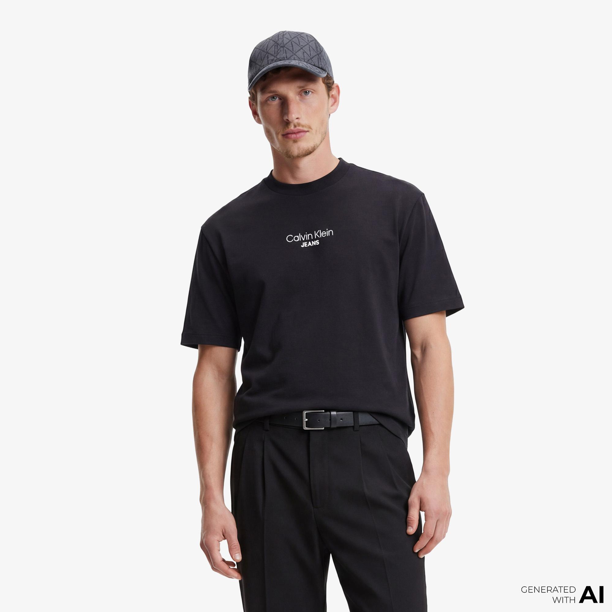 Calvin Klein Relaxed Fit Graphic  Erkek Siyah T-Shirt