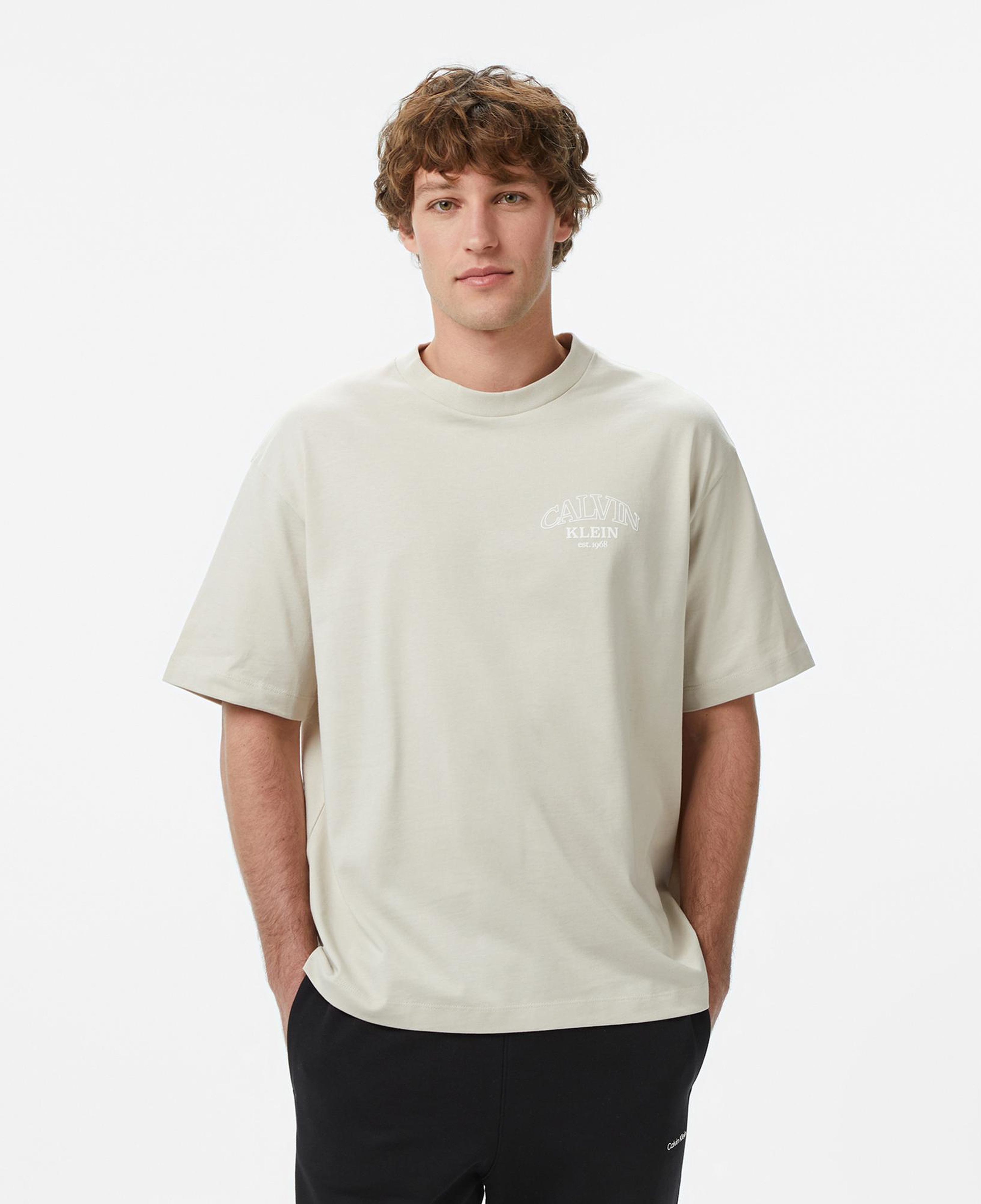 Calvin Klein Relaxed 16S Jersey Embossed Erkek Bej T-Shirt