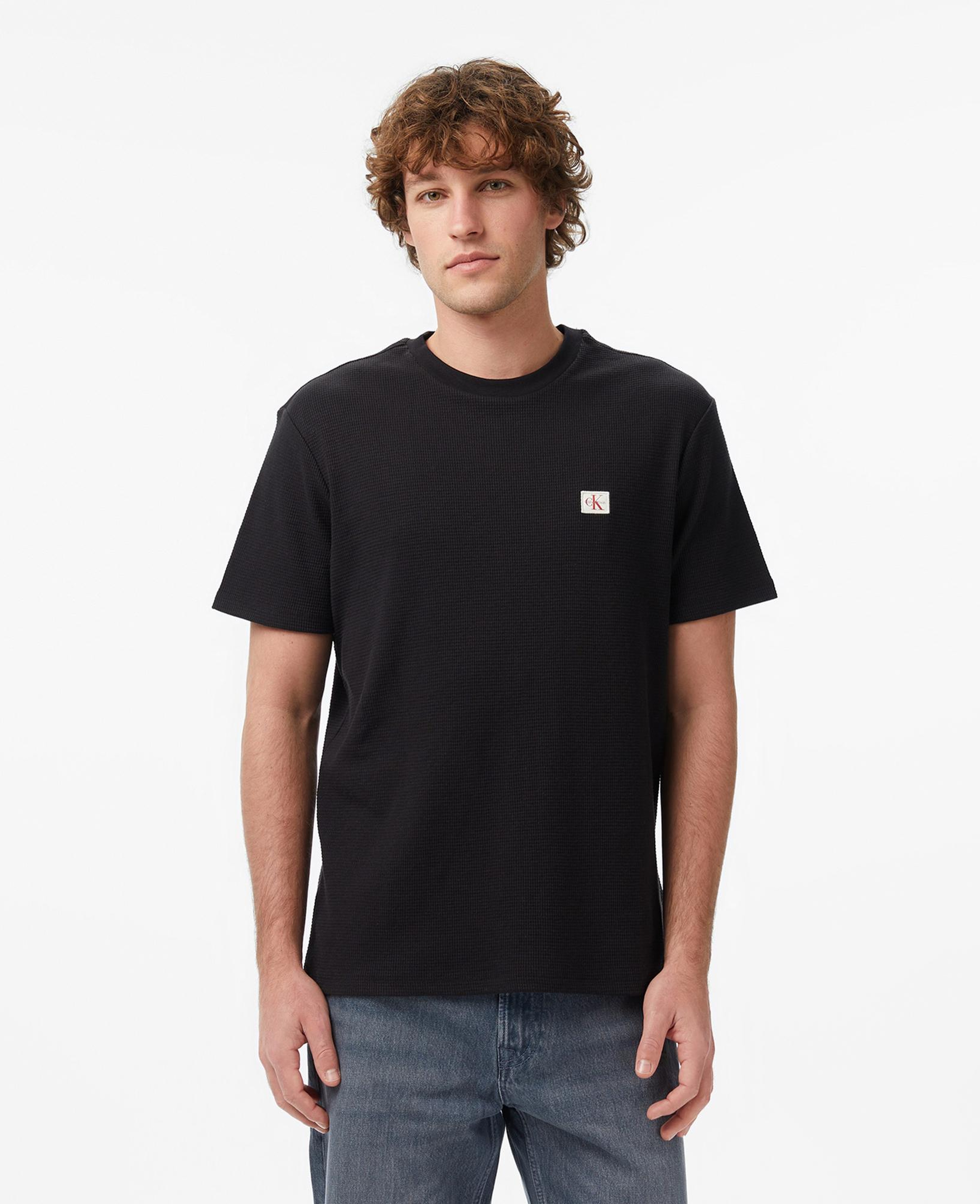 Calvin Klein Waffle Badge Crewnk Erkek Siyah T-Shirt