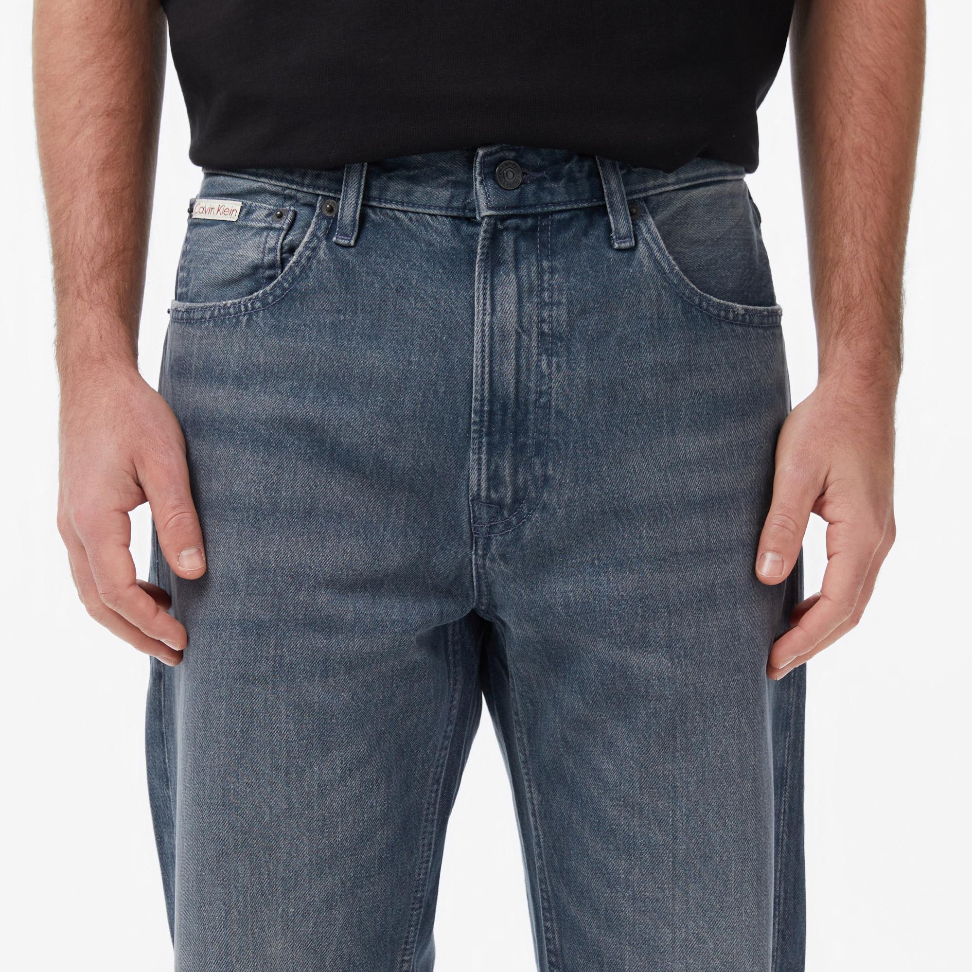 Calvin Klein 90S Straight Blue Ash Stone Erkek Gri Jean