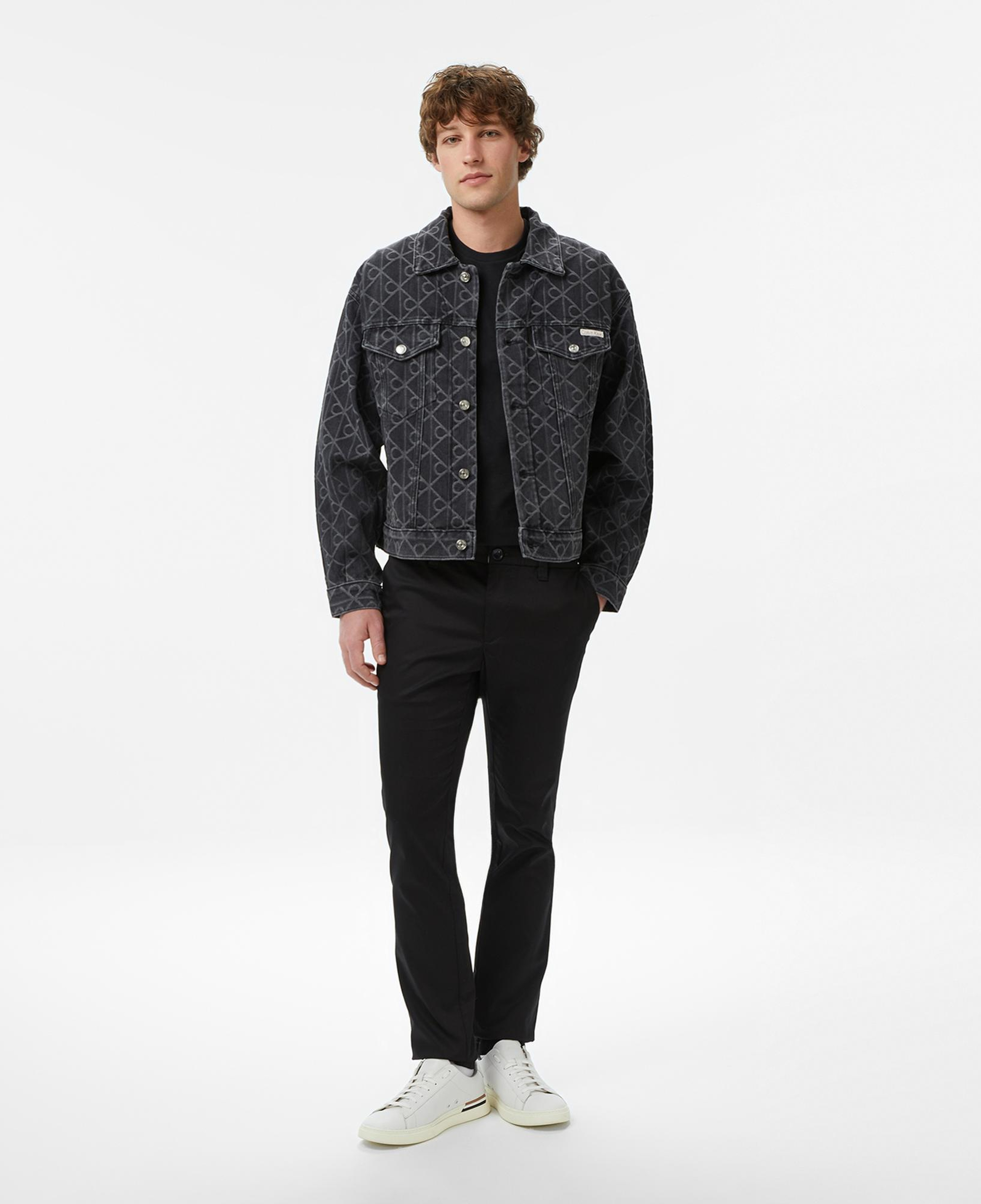 Calvin Klein 90S Black Emblem Jacquard Erkek Siyah Ceket