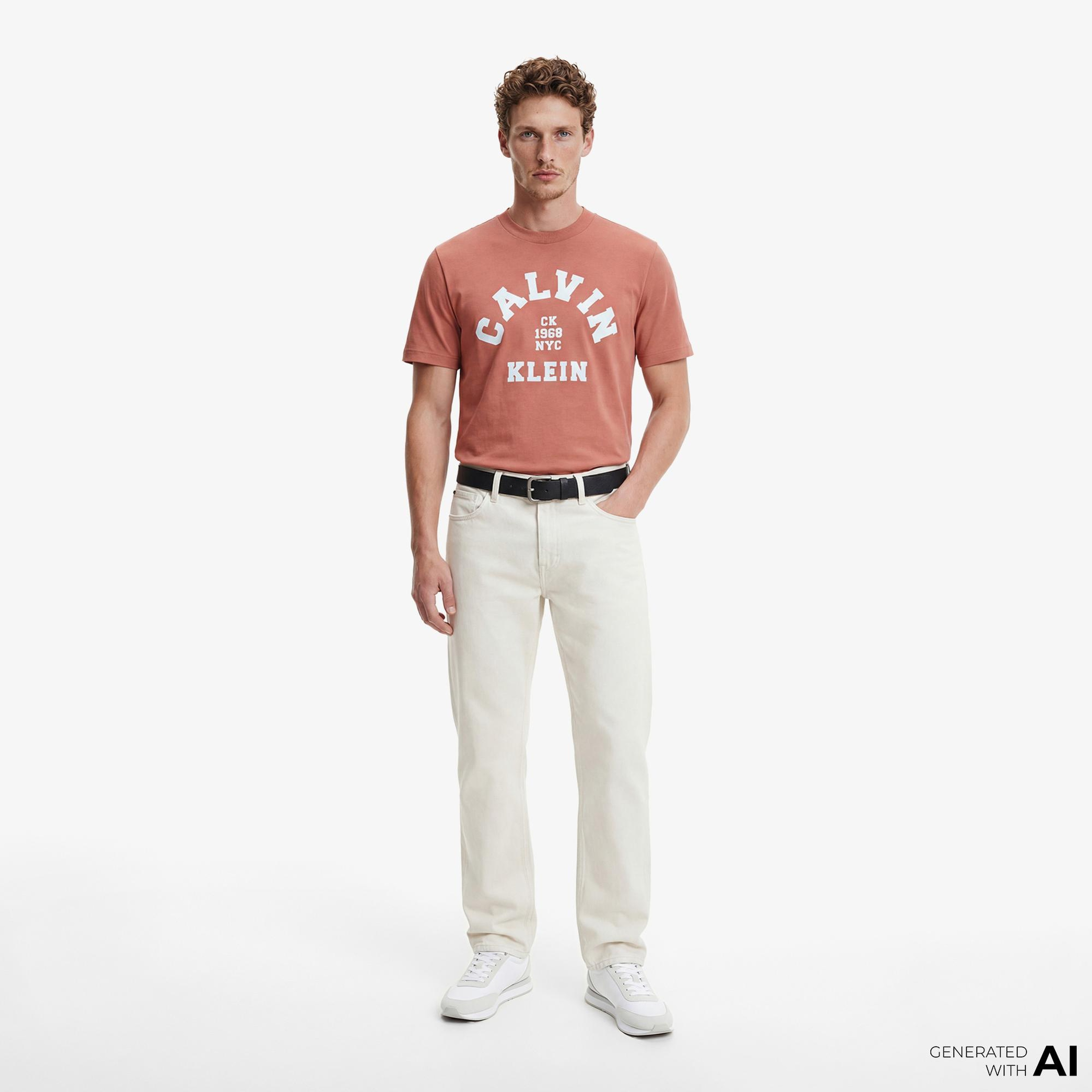 Calvin Klein 20S College Graphic Erkek Kahverengi T-Shirt