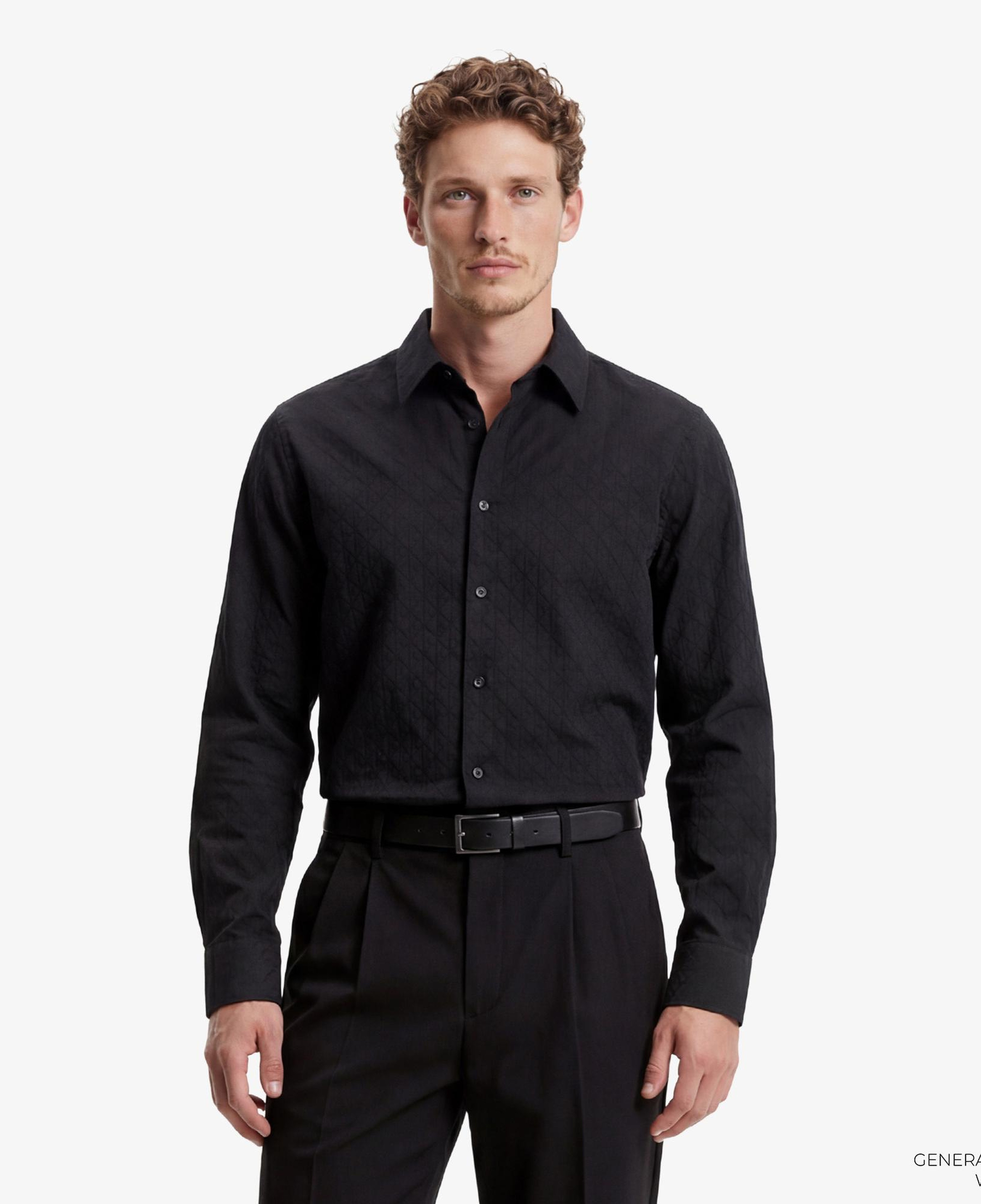 Calvin Klein Jacquard Easy Erkek Siyah Gömlek