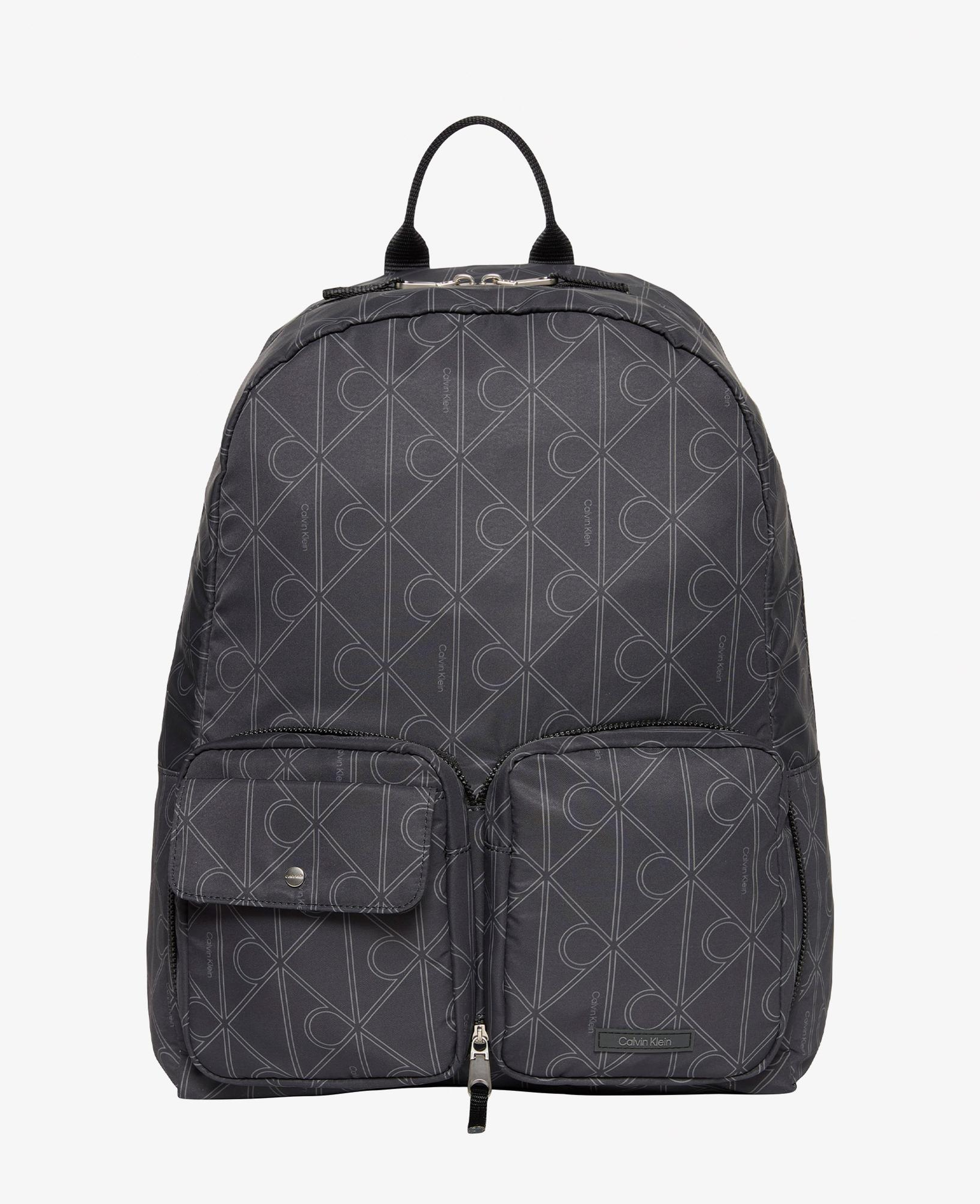 Calvin Klein Printed Emblem Nylon Erkek Gri Tote Çanta