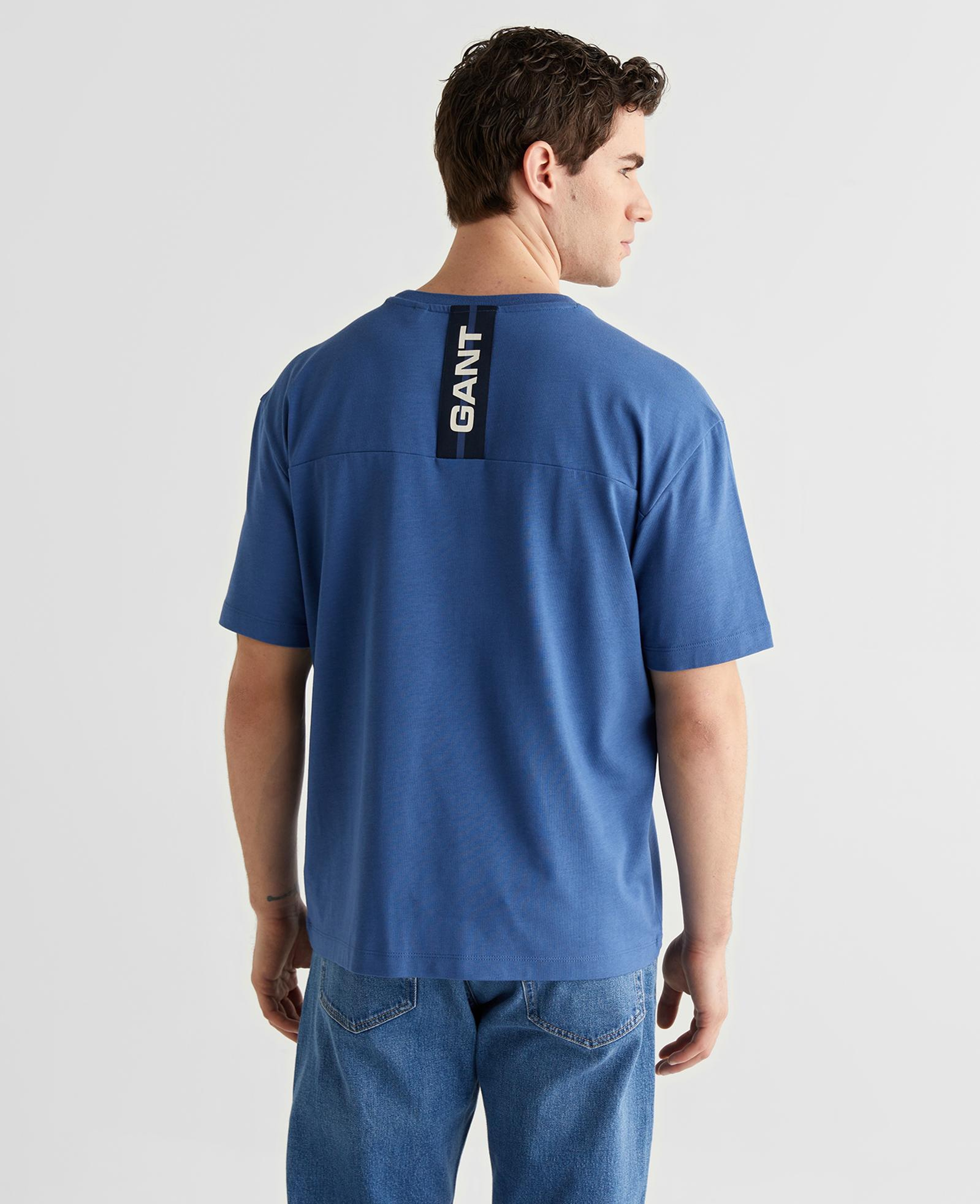 GANT Erkek Mavi Baskılı Kısa Kollu T-Shirt