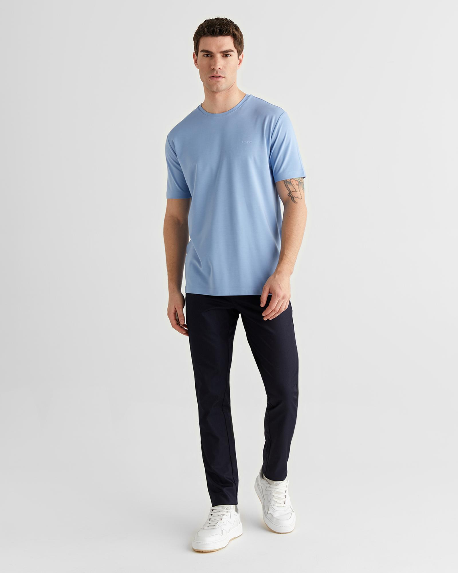 GANT Erkek Mavi Baskılı Kısa Kollu T-Shirt