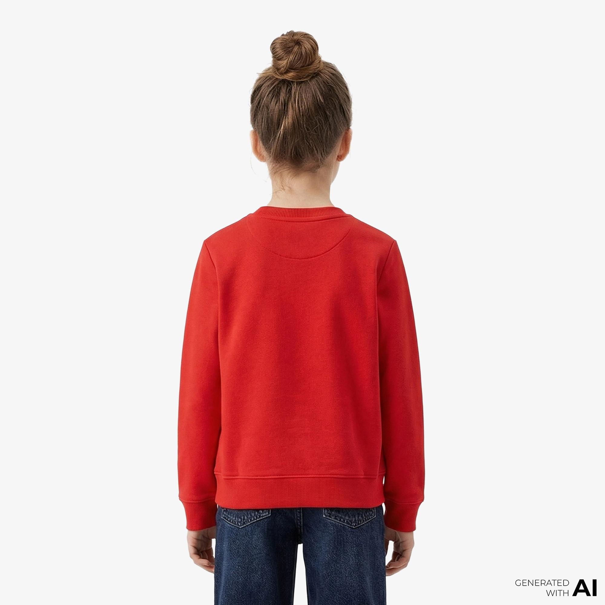 Calvin Klein Mono Mini Badge Çocuk Kırmızı Sweatshirt