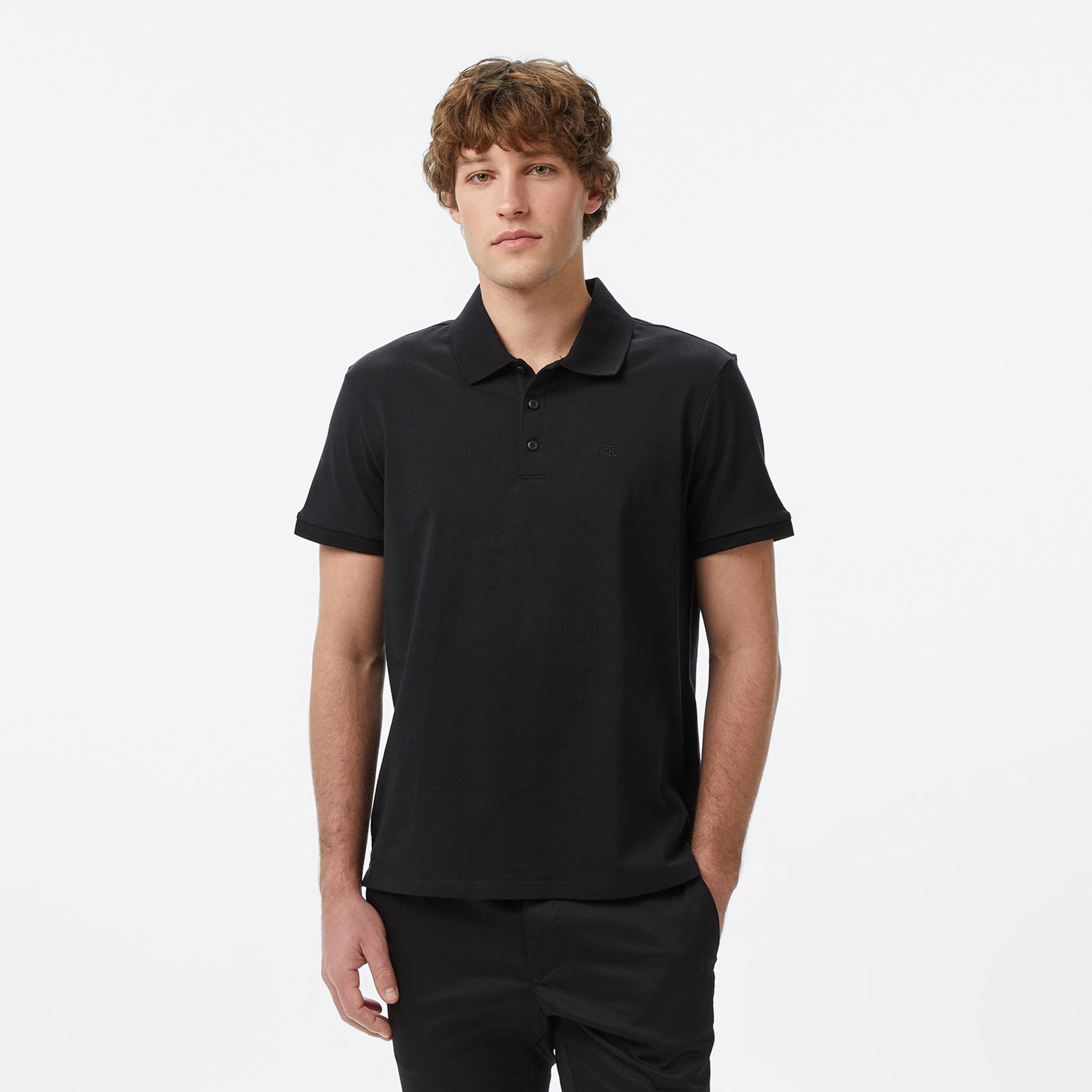 Calvin Klein Classic Monogram Erkek Siyah Polo