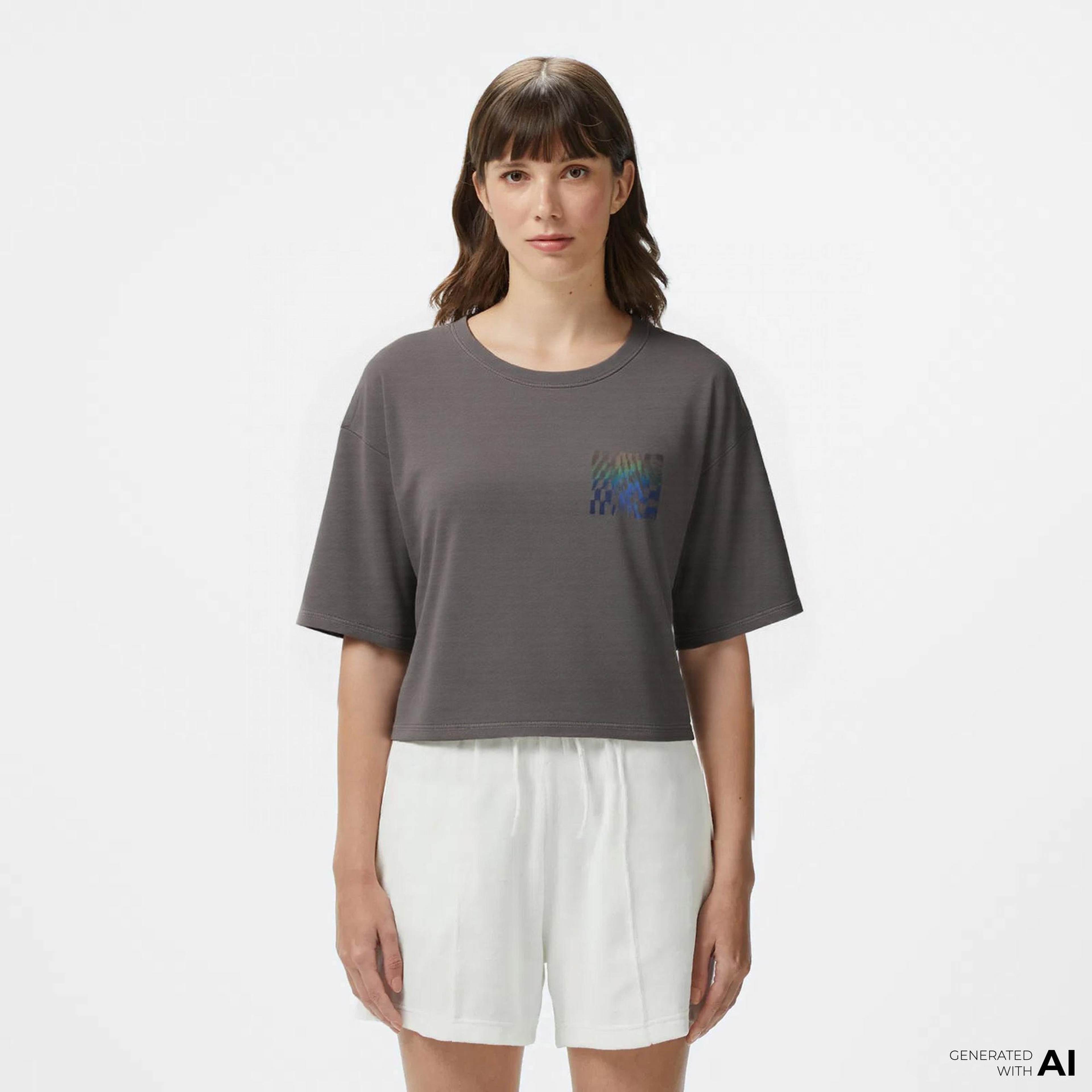 Vans Mte Wildthorn Reflective Boxy Kadın Gri T-Shirt