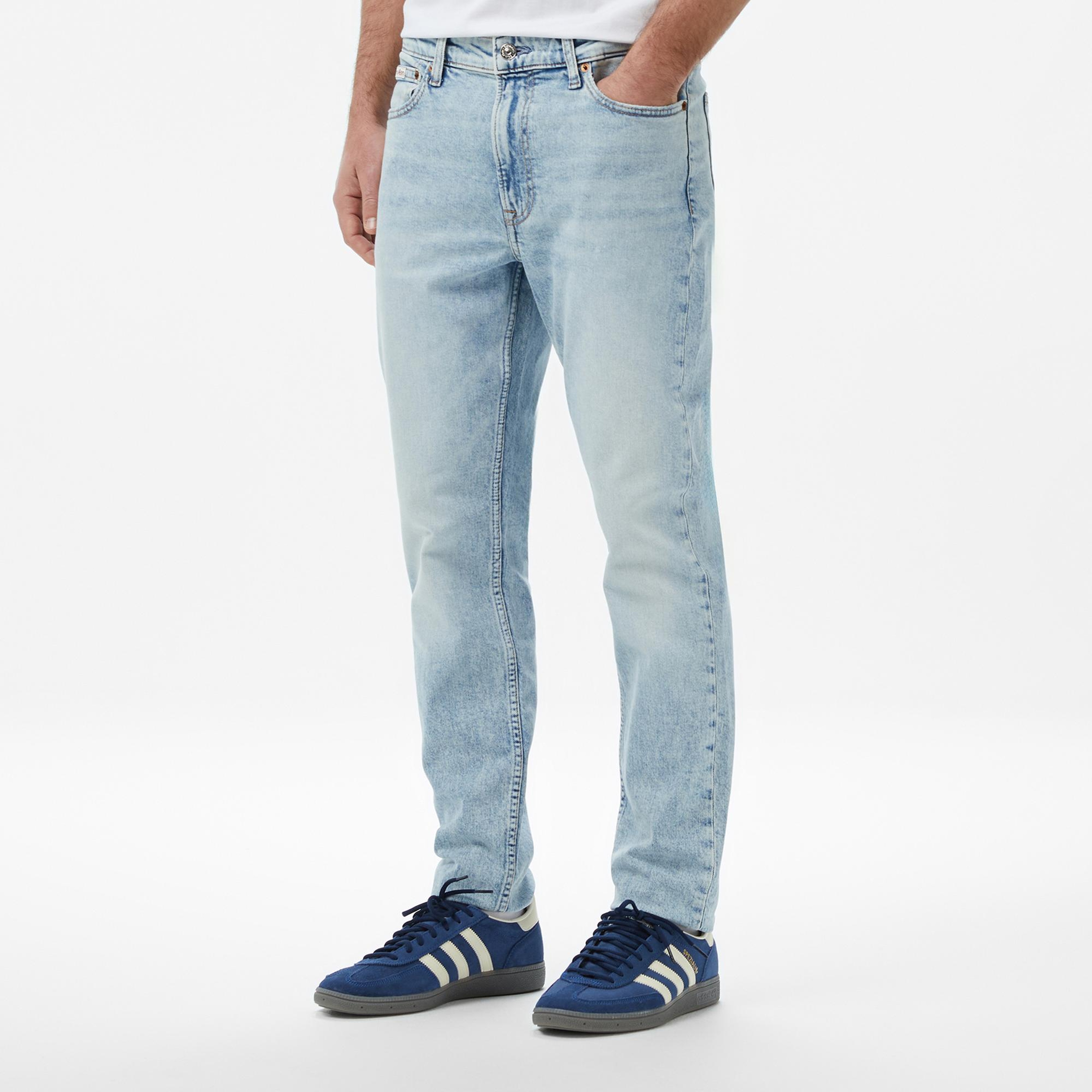 Calvin Klein Slim Taper Marbled Beacon Erkek Mavi Jean