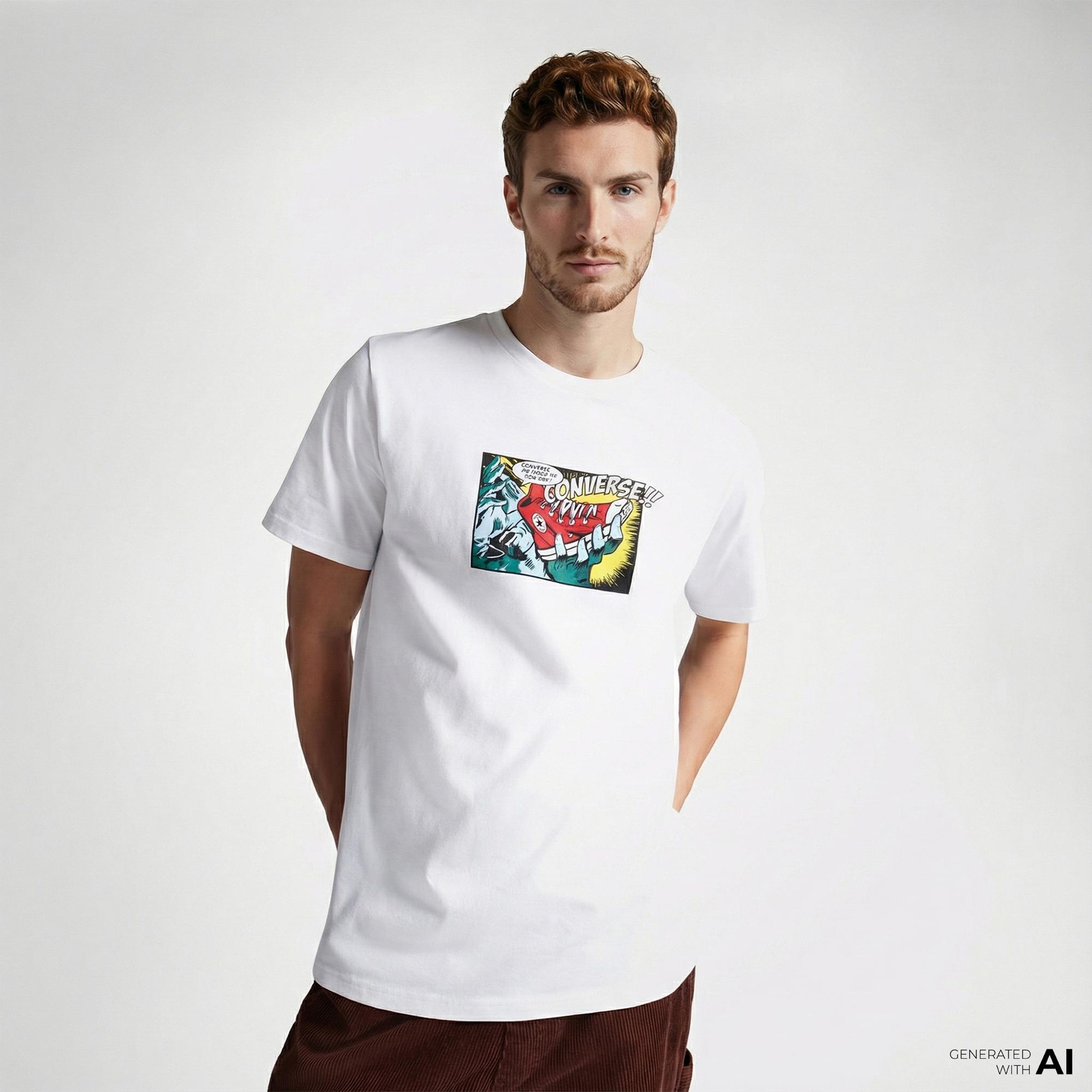 Converse Comic Erkek Beyaz T-Shirt
