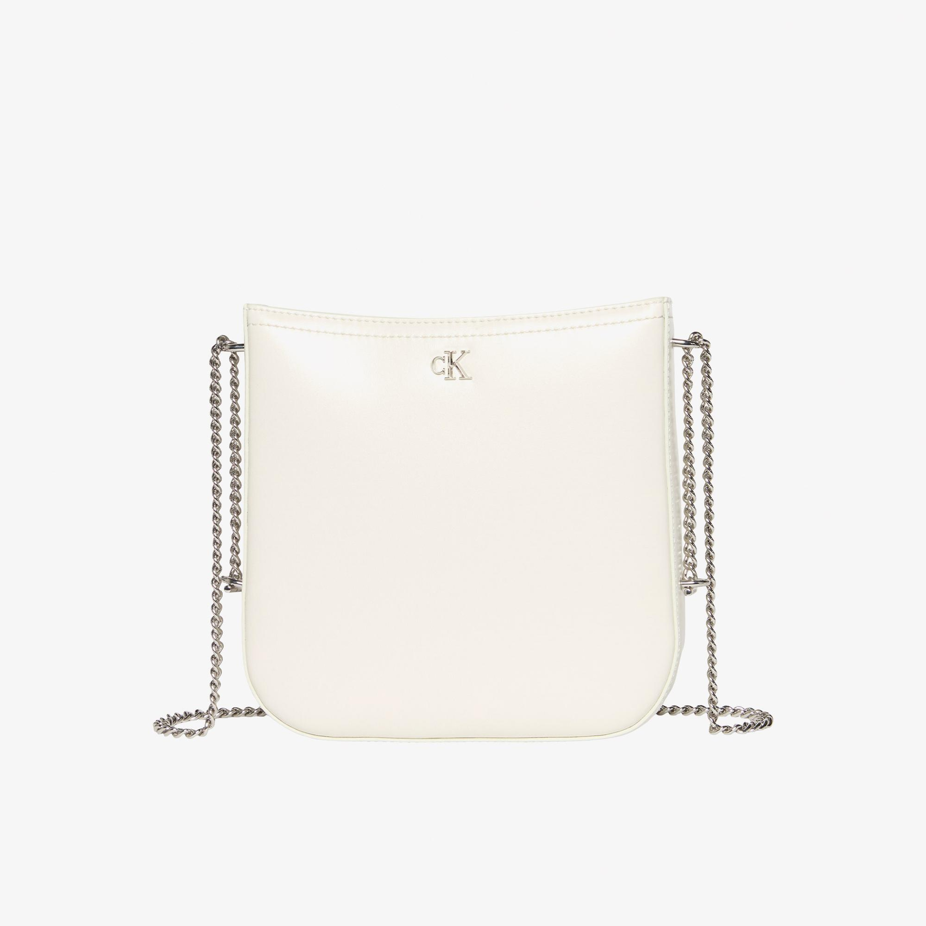 Calvin Klein Saddle With Chain Kadın Beyaz Çapraz Çanta
