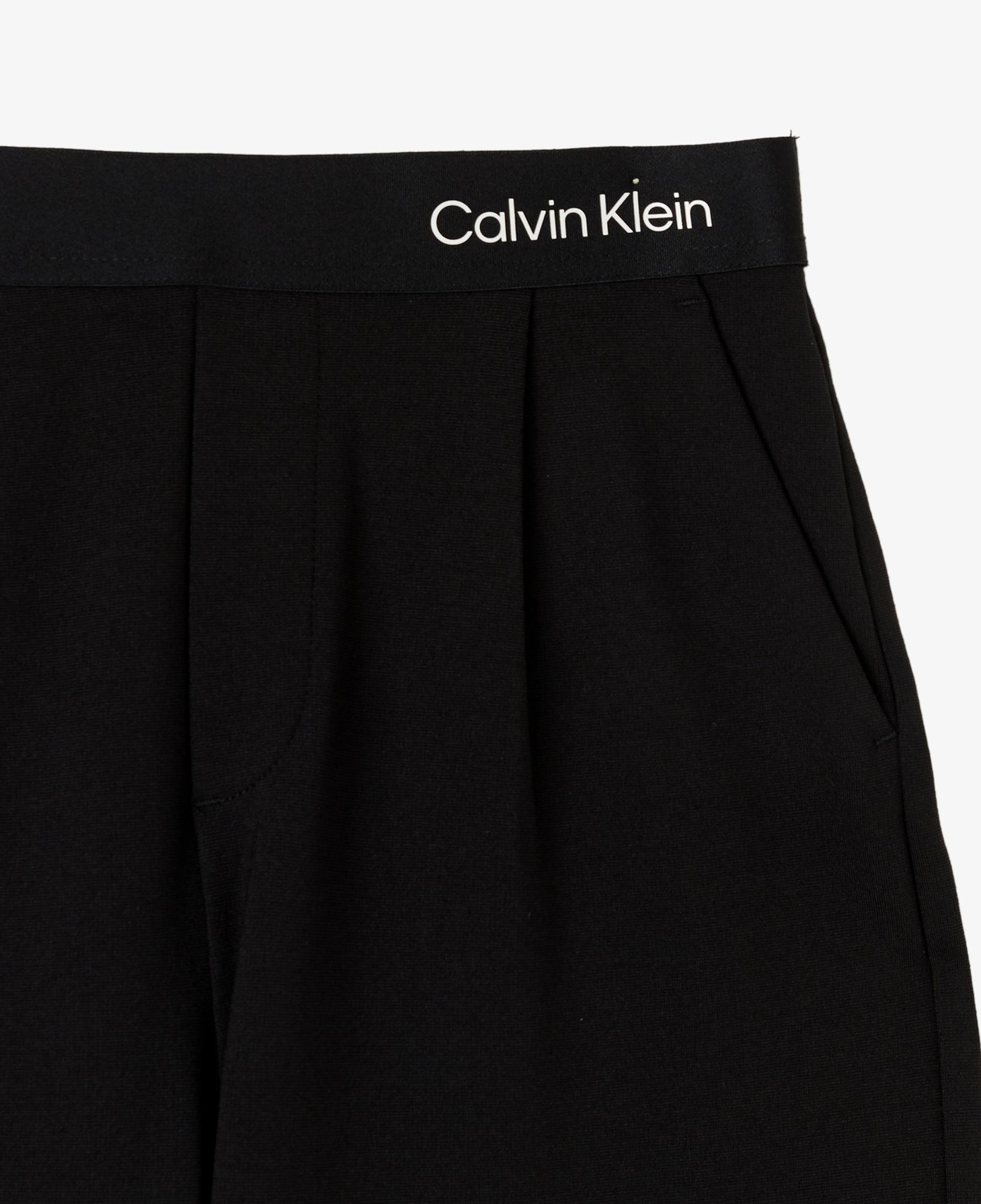 Calvin Klein Logo Tape Wide Leg Punto Çocuk Siyah Pantolon