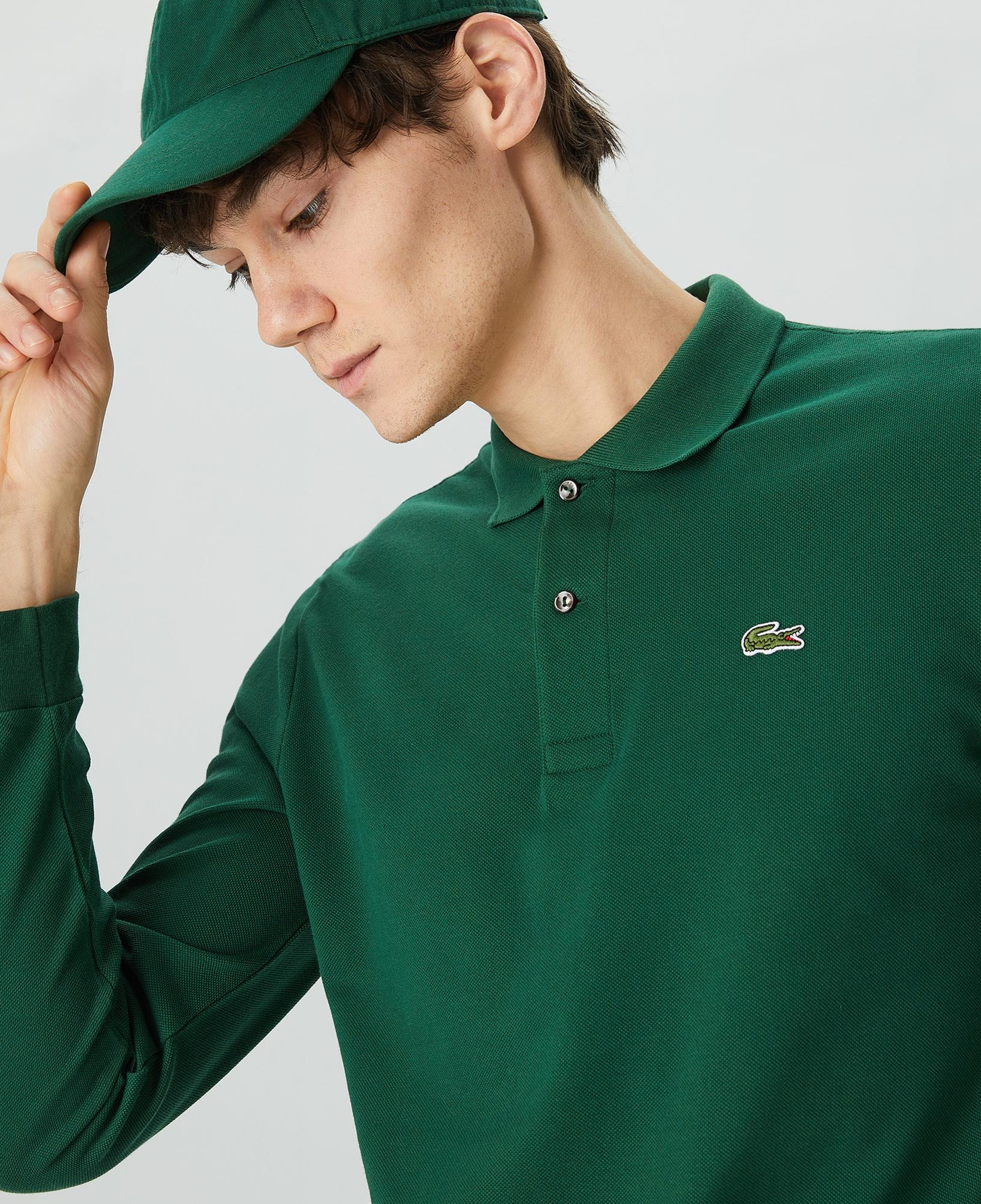 Lacoste Erkek Classic Fit Uzun Kollu Yeşil Polo