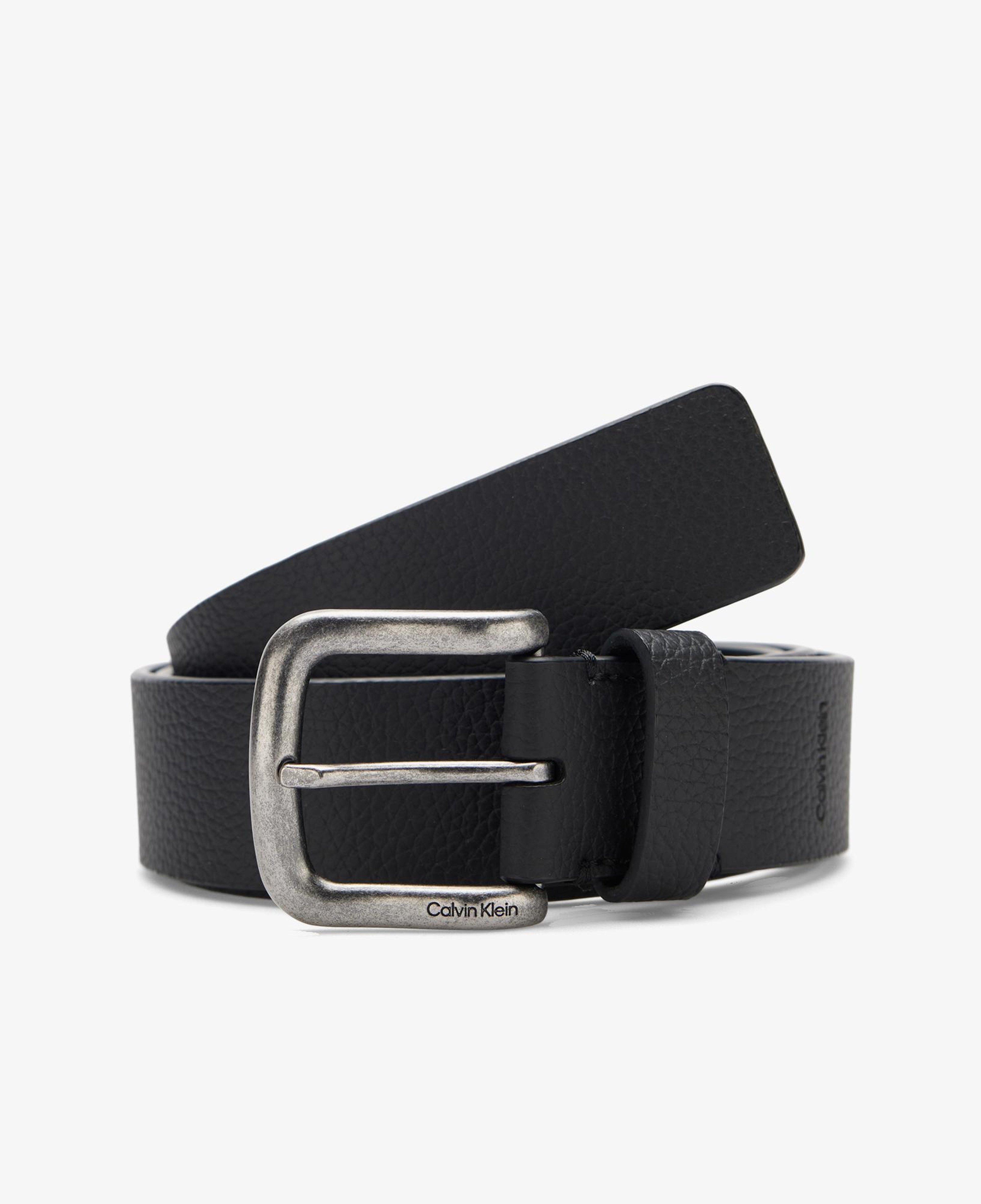 Calvin Klein Round Buckle Pebbled 35mm Erkek Siyah Kemer