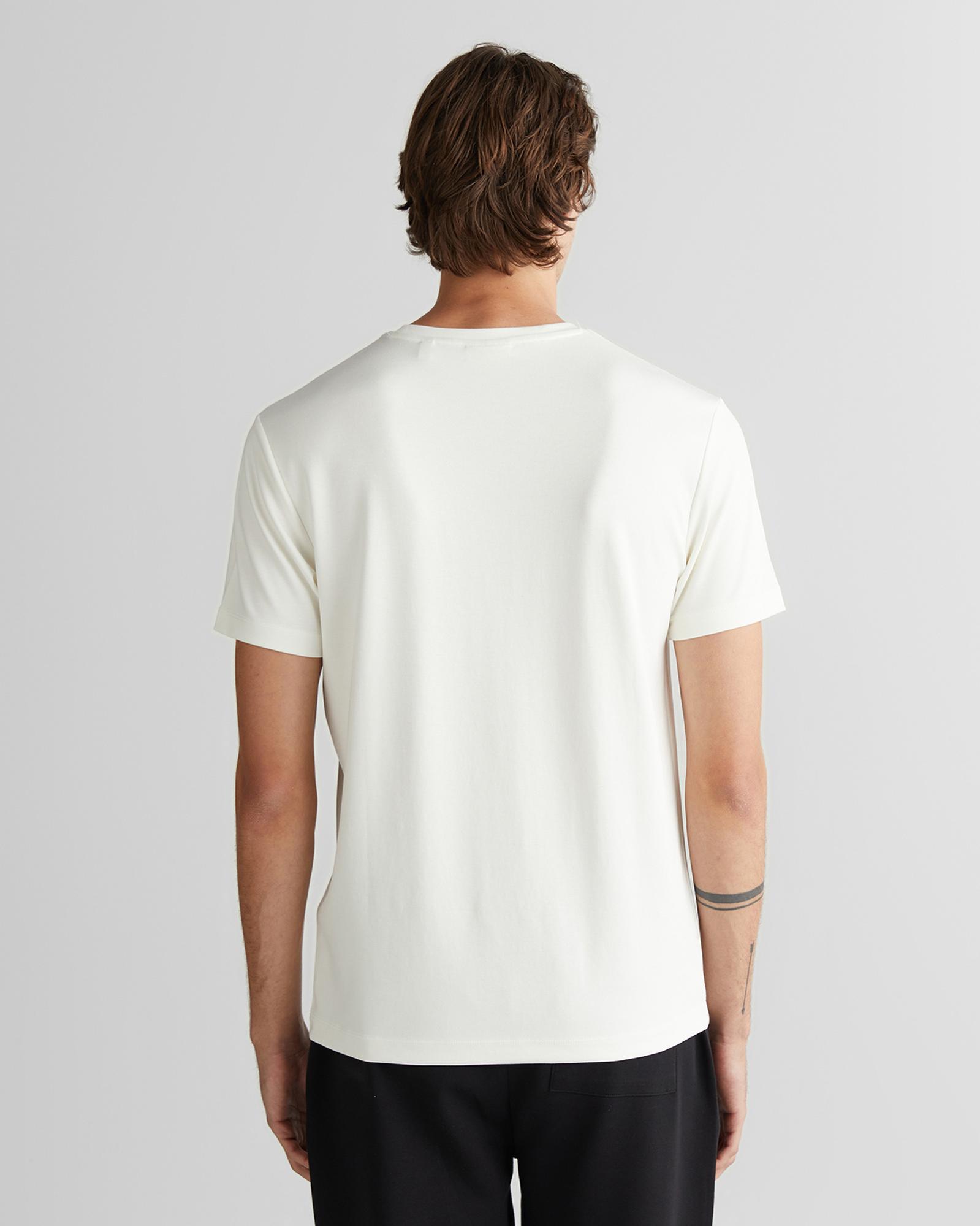 GANT Erkek Beyaz Regular Fit Bisiklet Yaka T-Shirt