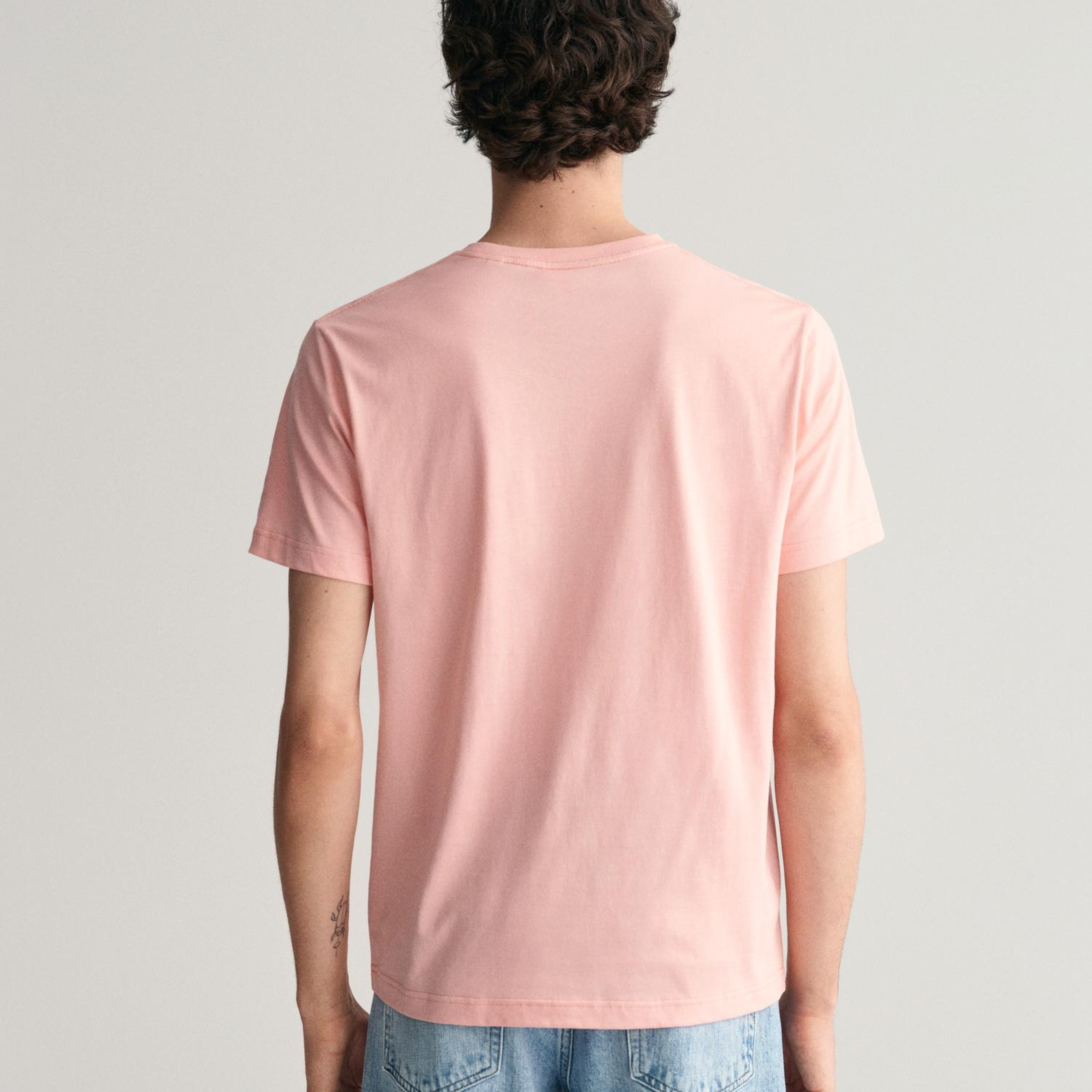 GANT Erkek Pembe Regular Fit Bisiklet Yaka T-Shirt