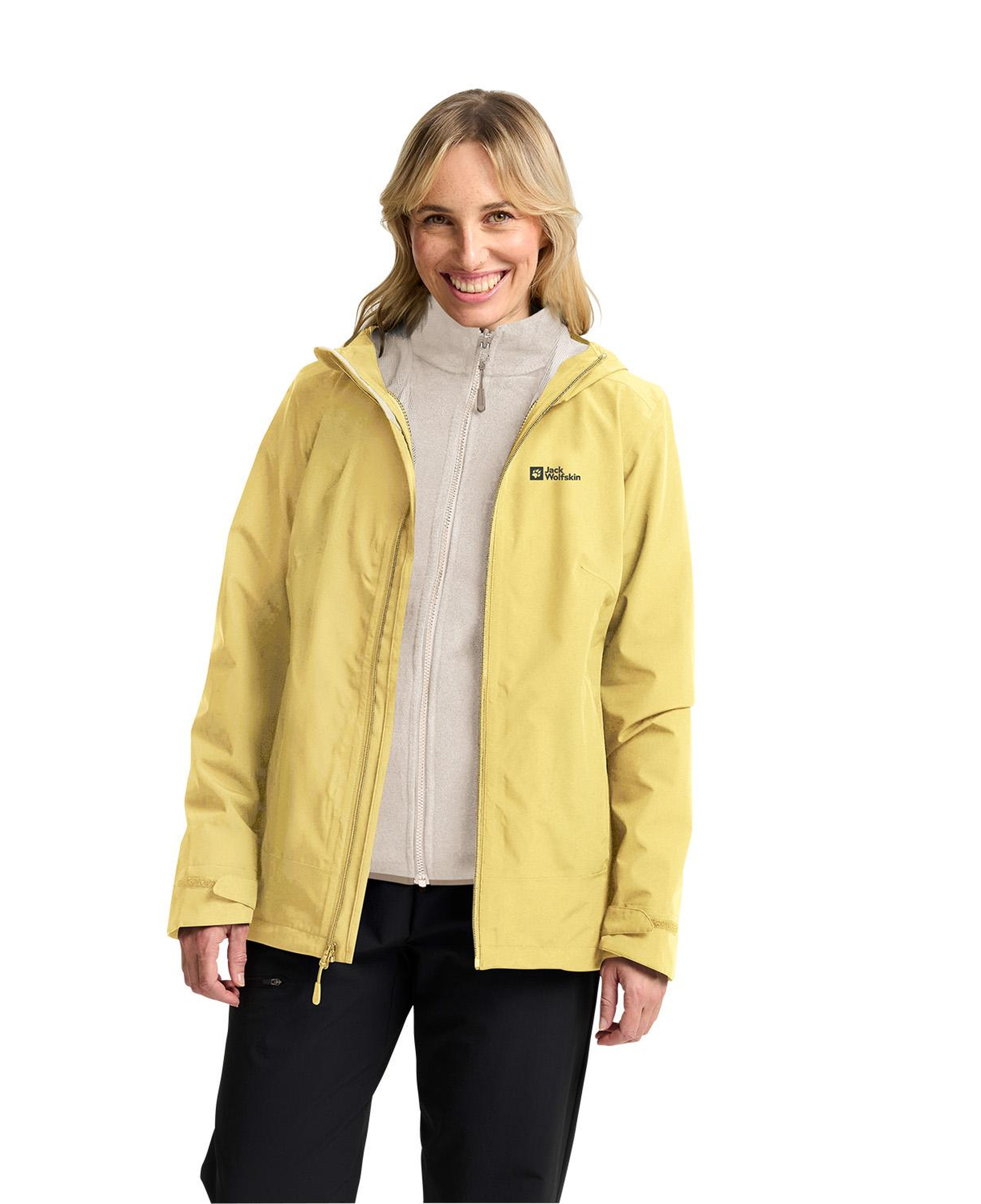 Jack Wolfskin Moonrise 3in1 Kadın Sarı Outdoor Ceketi