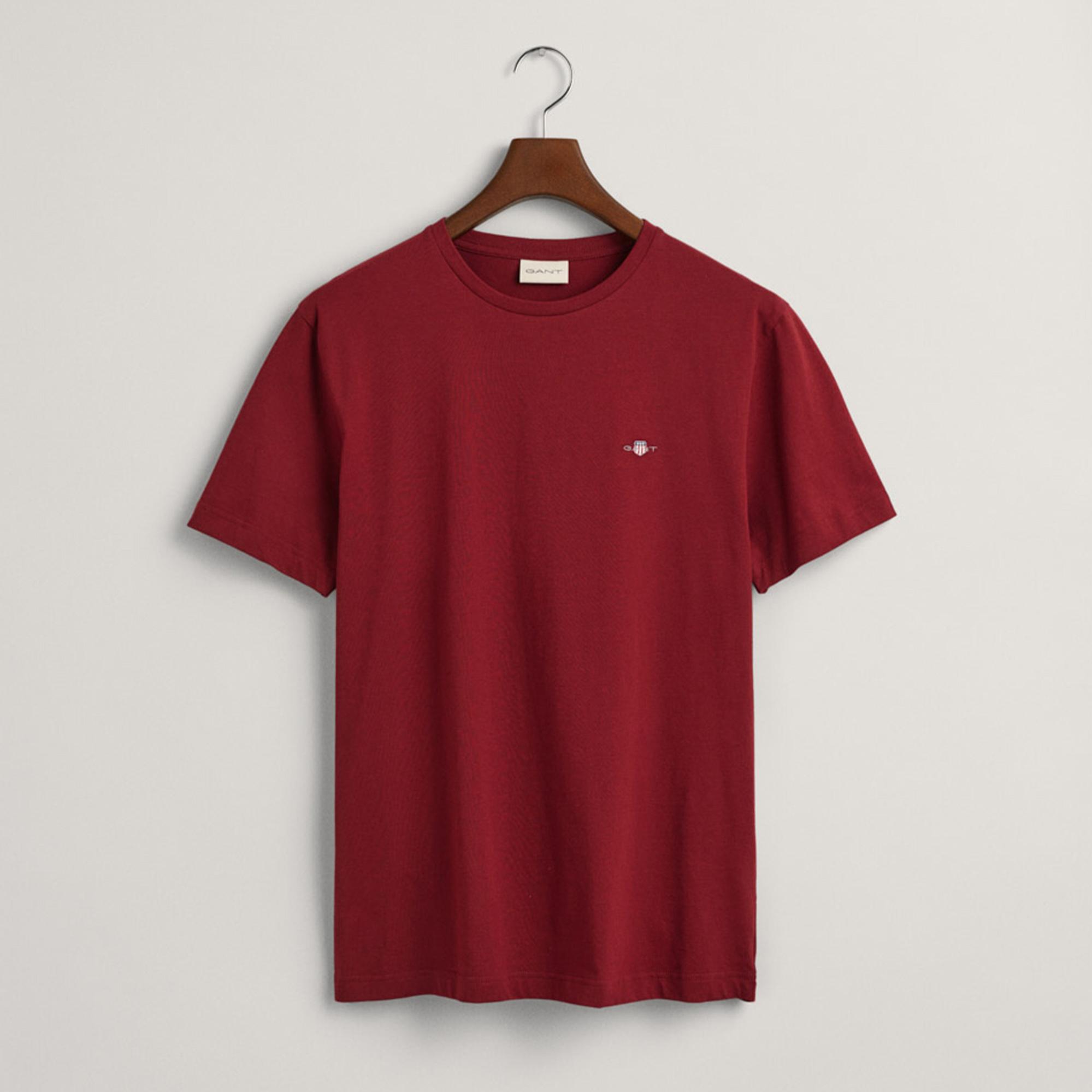 GANT Erkek Bordo Regular Fit Bisiklet Yaka T-Shirt