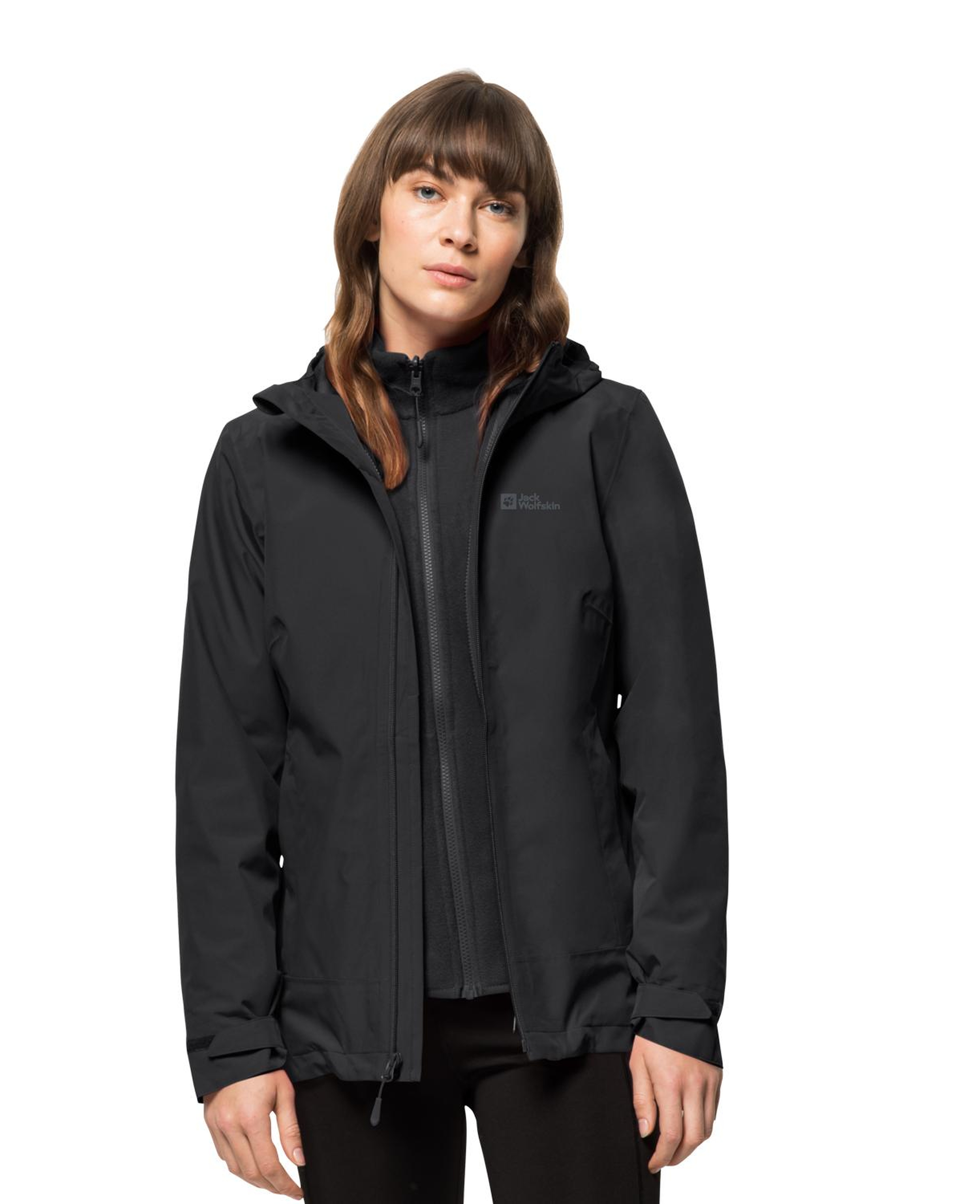 Jack Wolfskin Moonrise 3in1 Kadın Siyah Outdoor Ceketi