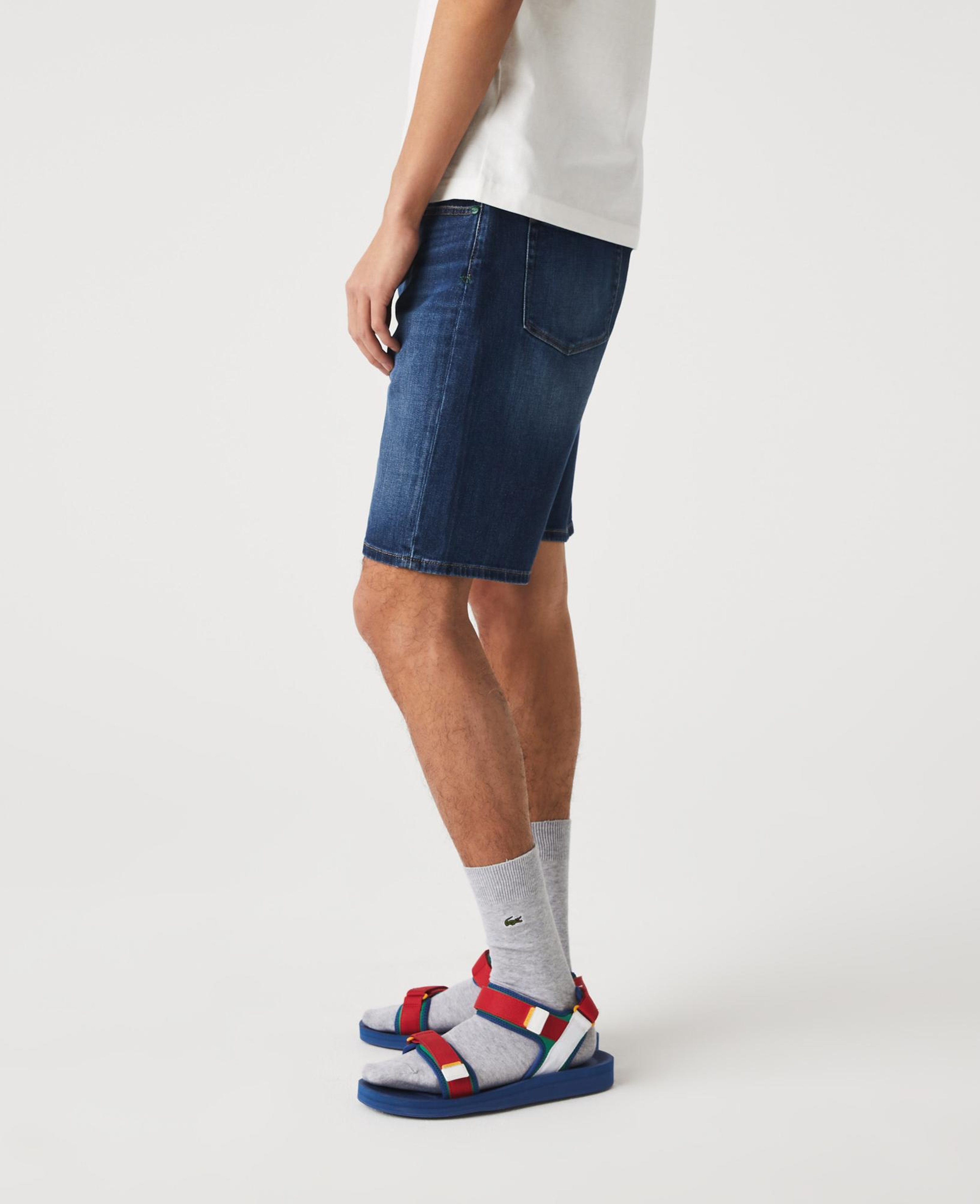 Erkek Slim Fit Denim Koyu Mavi Bermuda Şort