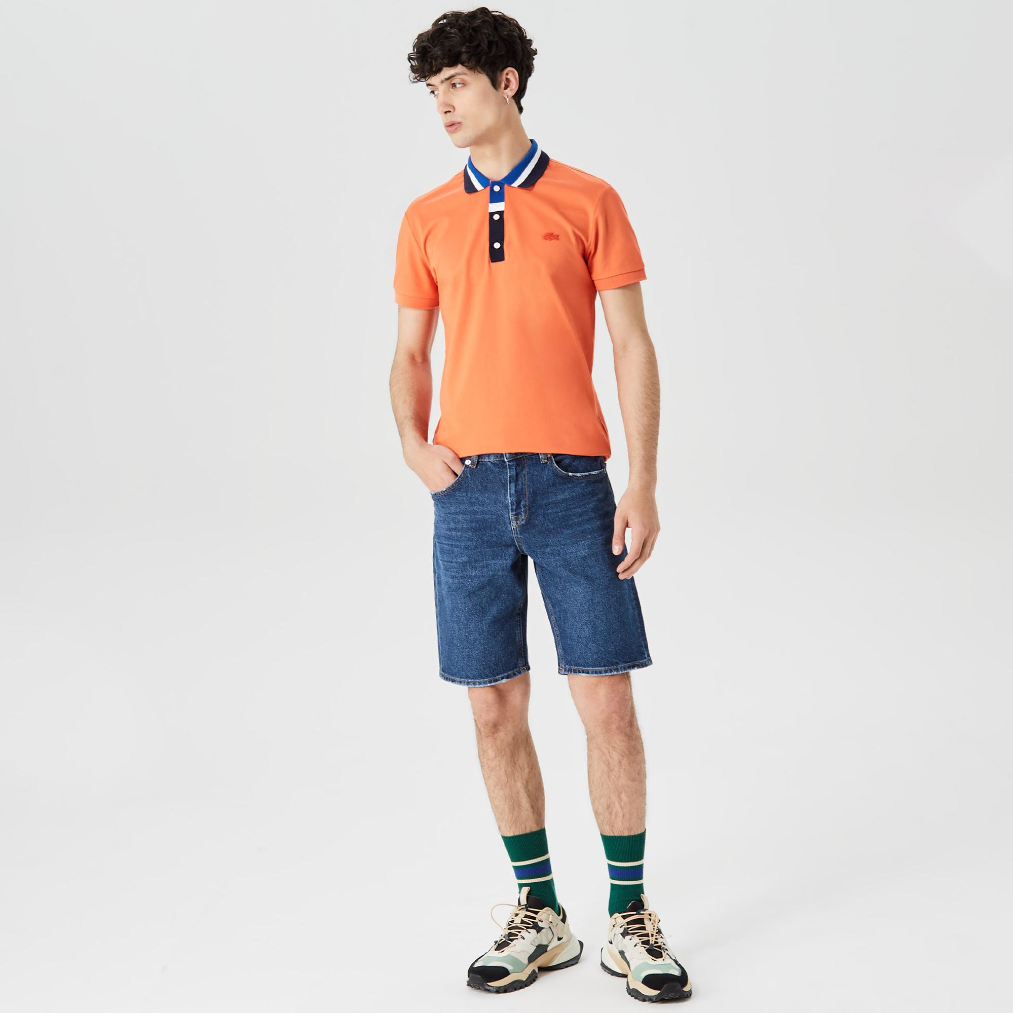 Erkek Slim Fit Denim Koyu Mavi Bermuda Şort