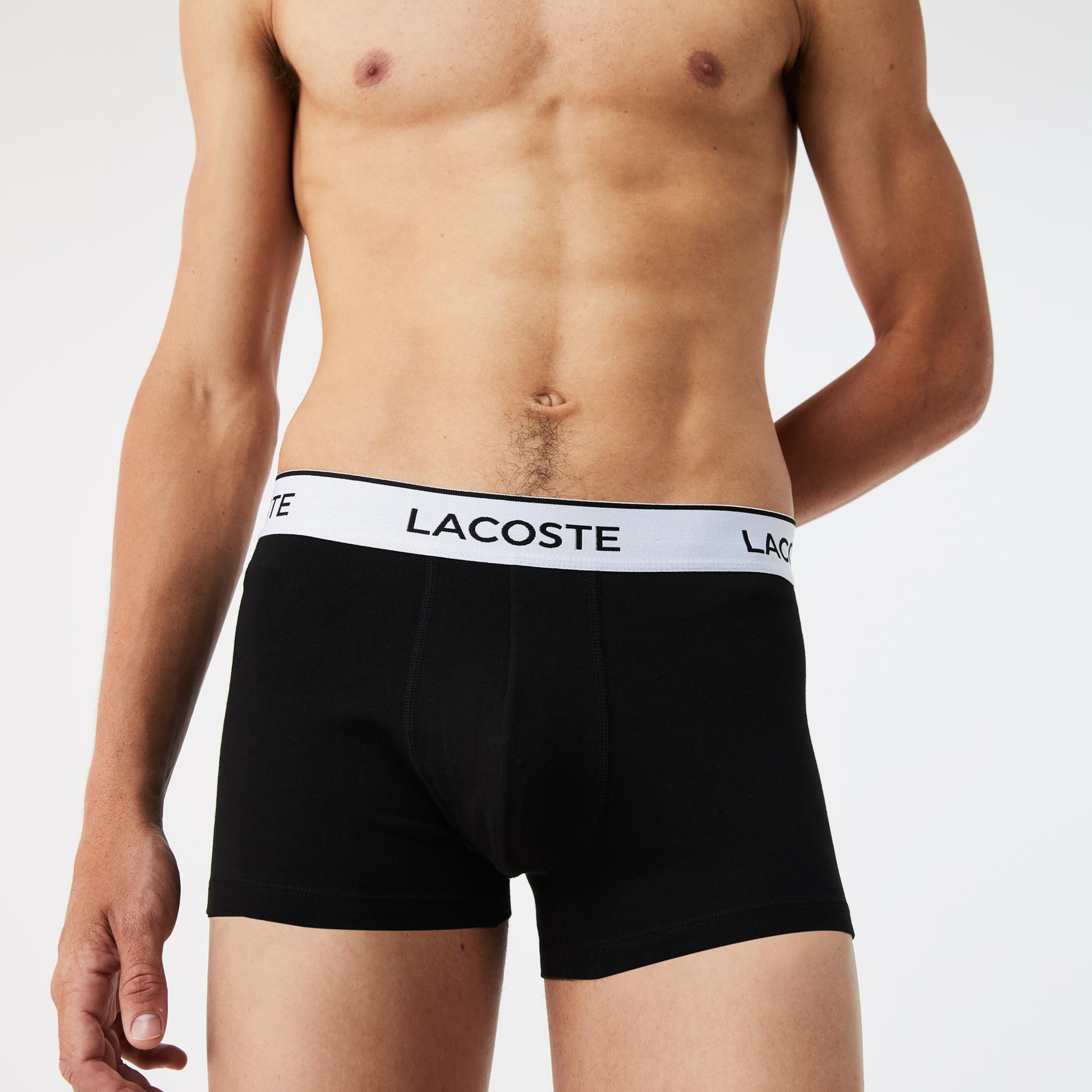 Lacoste Erkek 3'lü Siyah Boxer