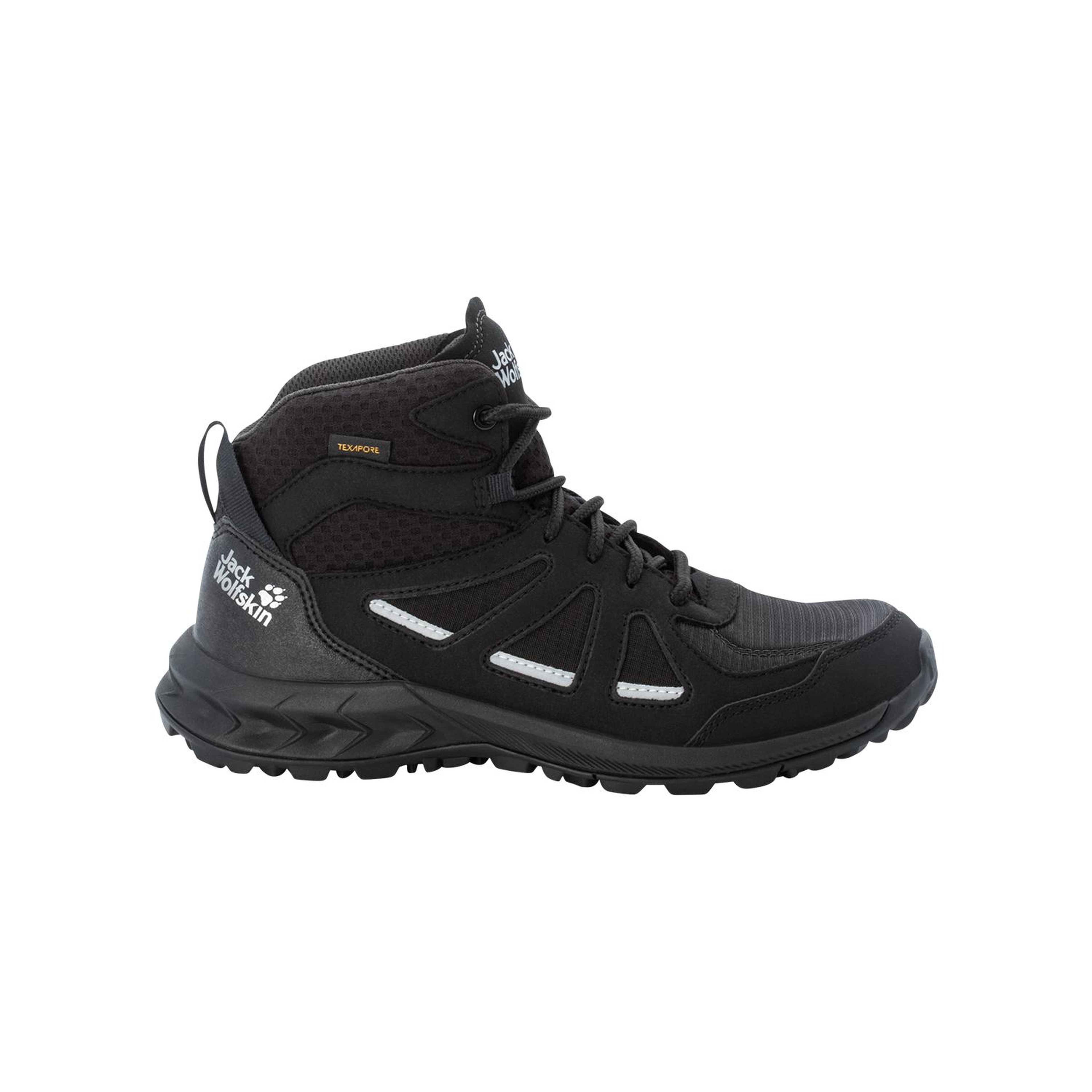 Jack Wolfskin Woodland 2 Texapore Mid Kadın Siyah Bot