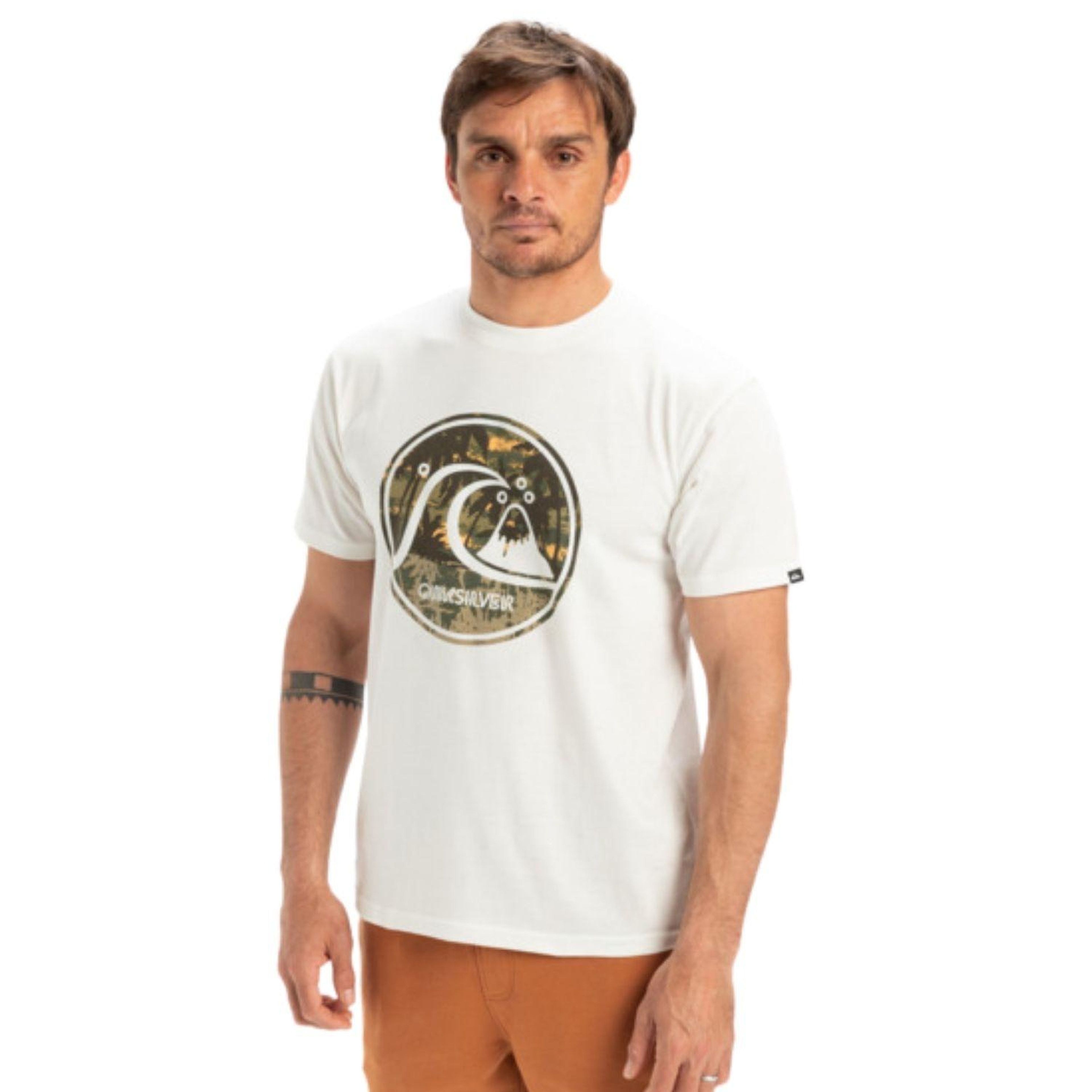 Quiksilver Evo Bubble Wrapped Erkek Beyaz Tişört