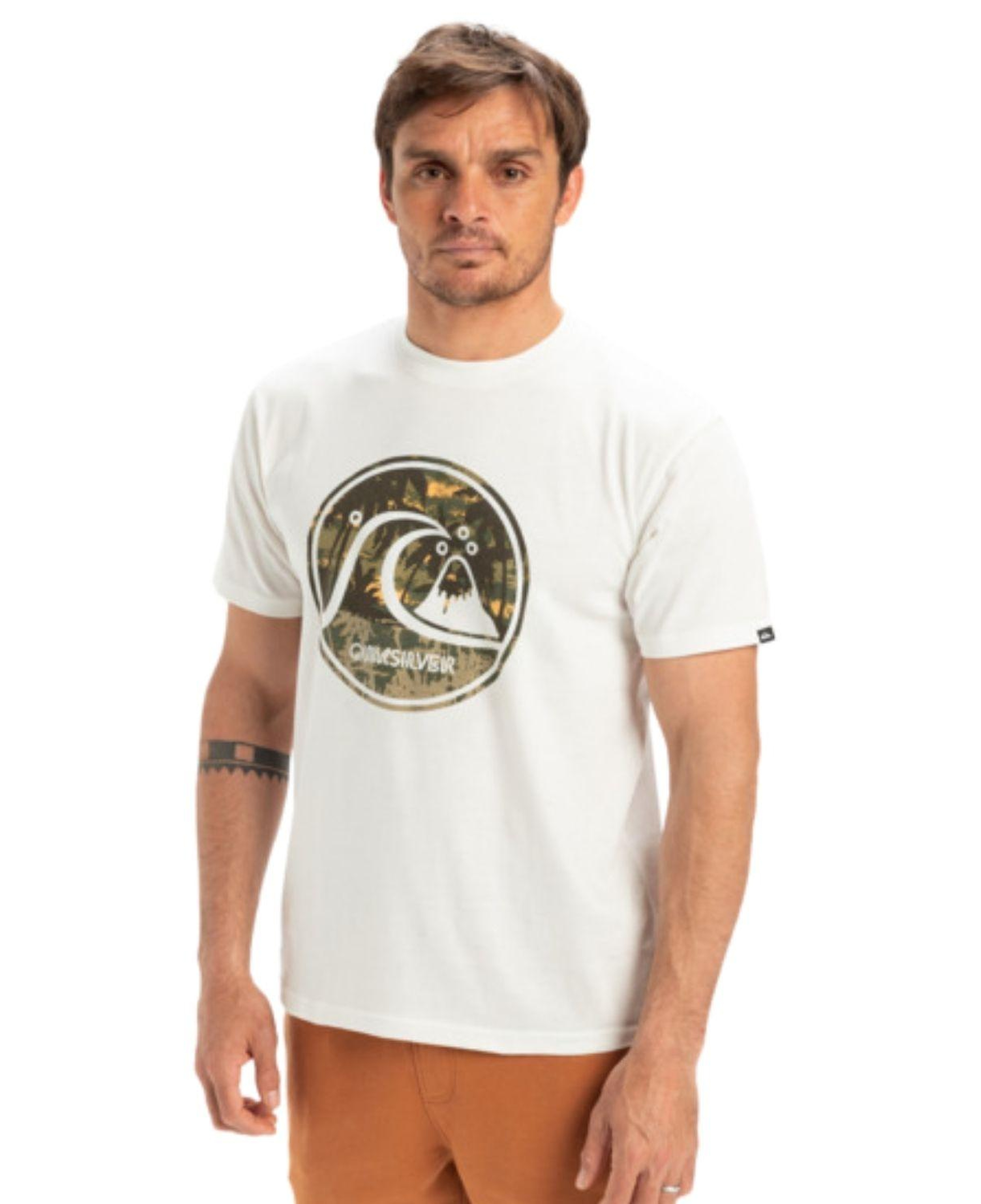 Quiksilver Evo Bubble Wrapped Erkek Beyaz Tişört