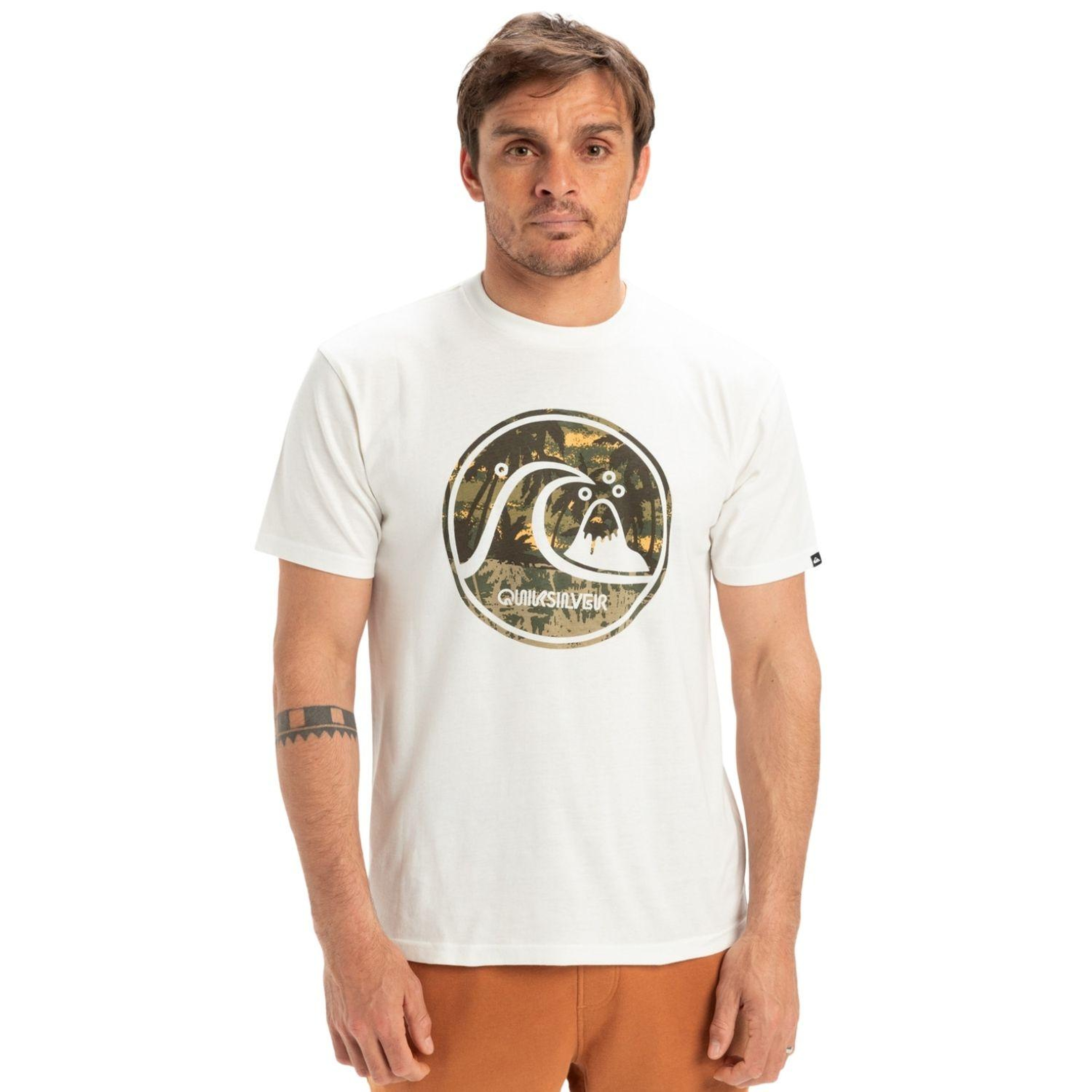 Quiksilver Evo Bubble Wrapped Erkek Beyaz Tişört
